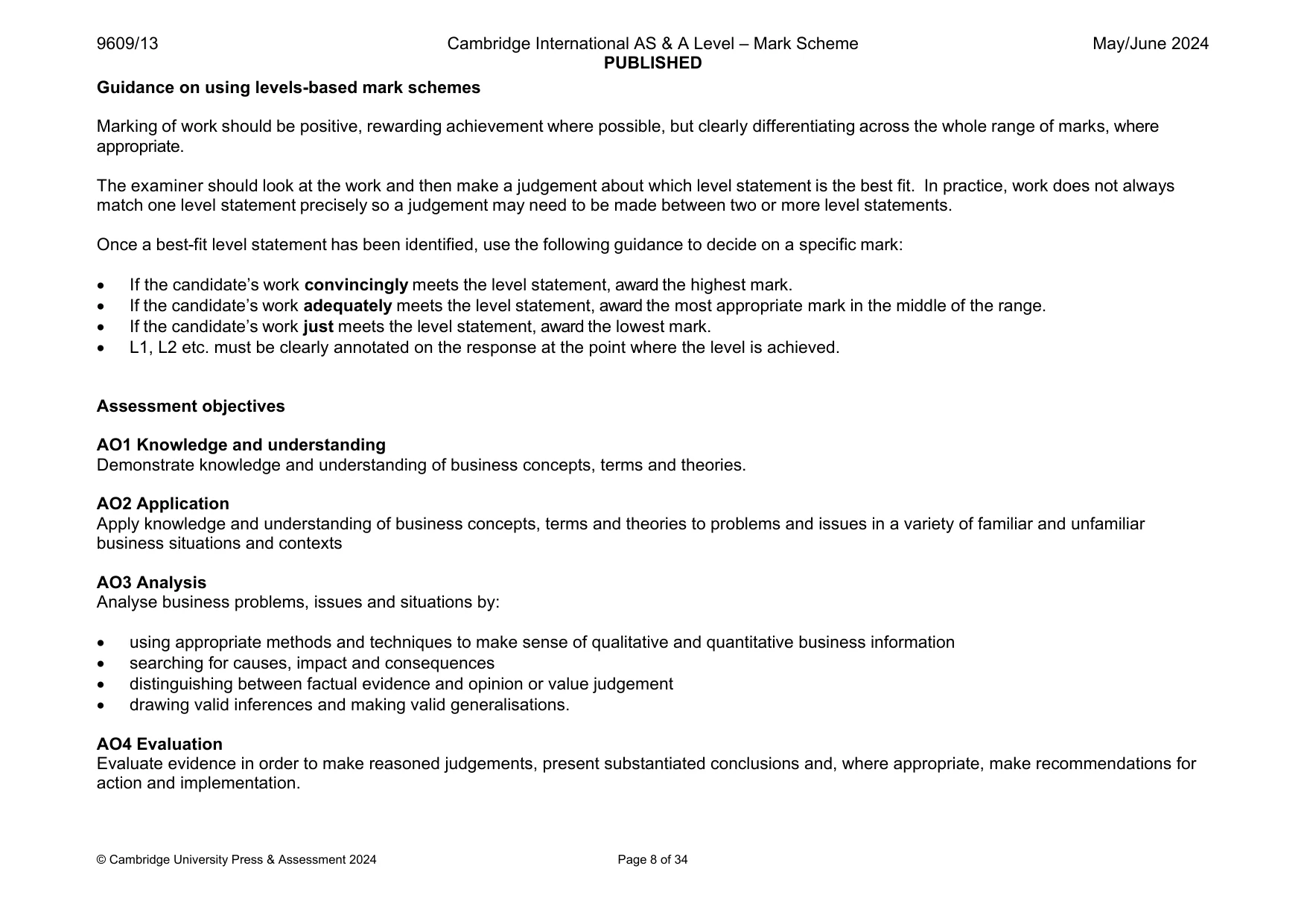 Mark scheme, page 8 of 34
