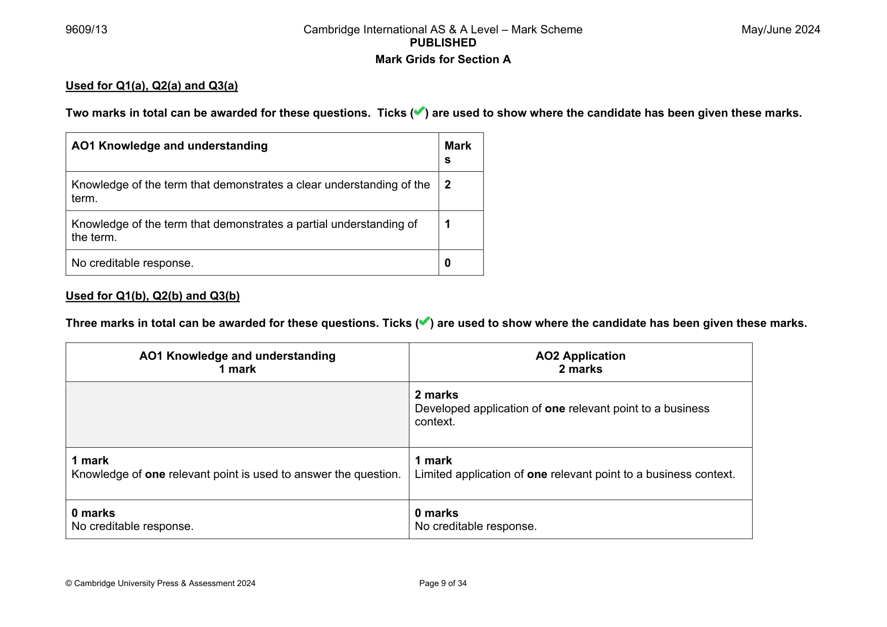 Mark scheme, page 9 of 34