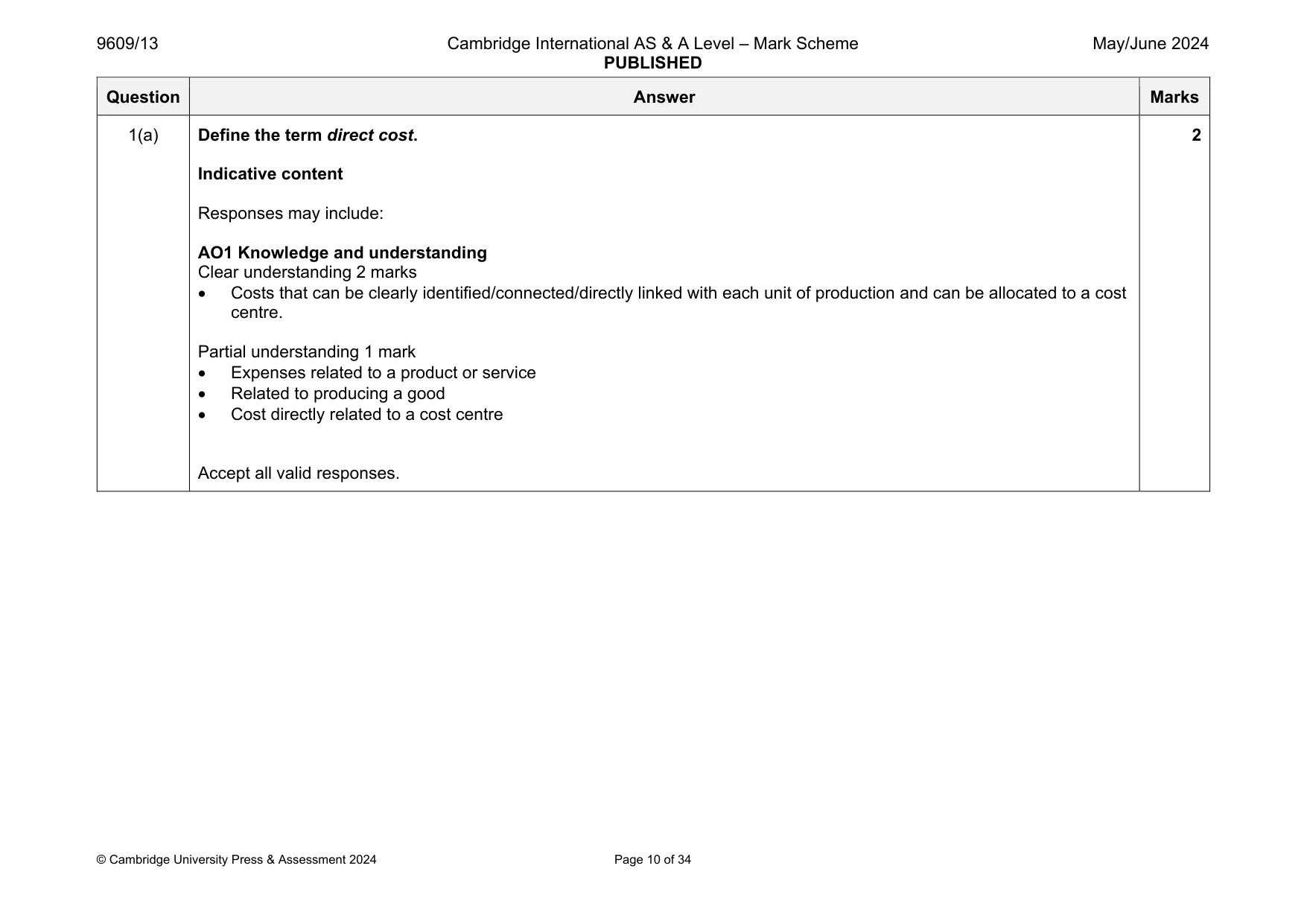 Mark scheme, page 10 of 34