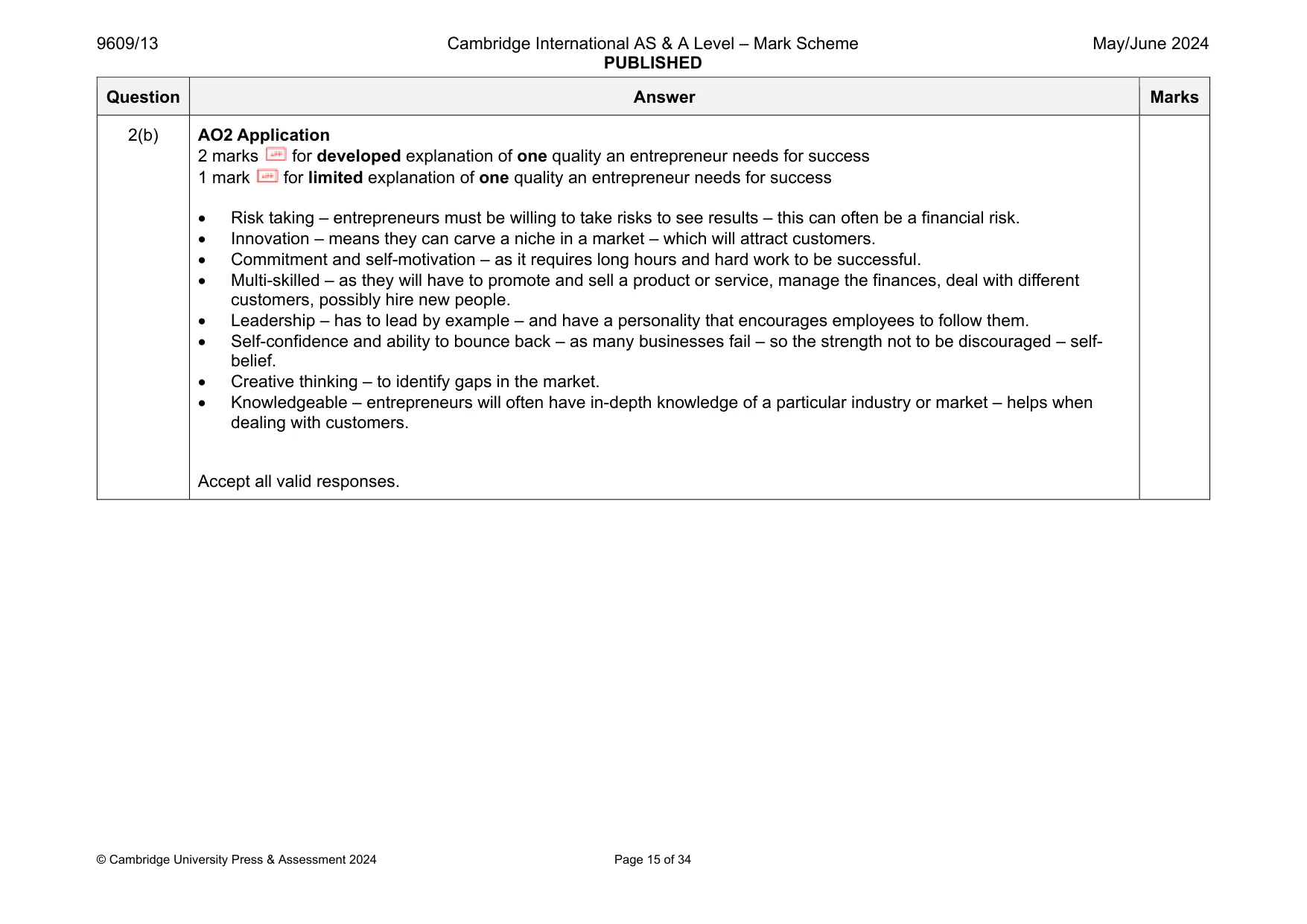 Mark scheme, page 15 of 34