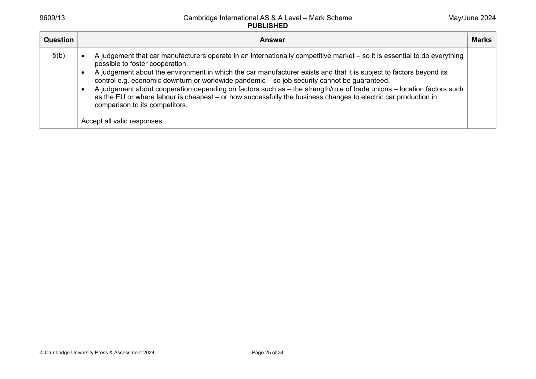 Mark scheme, page 25 of 34