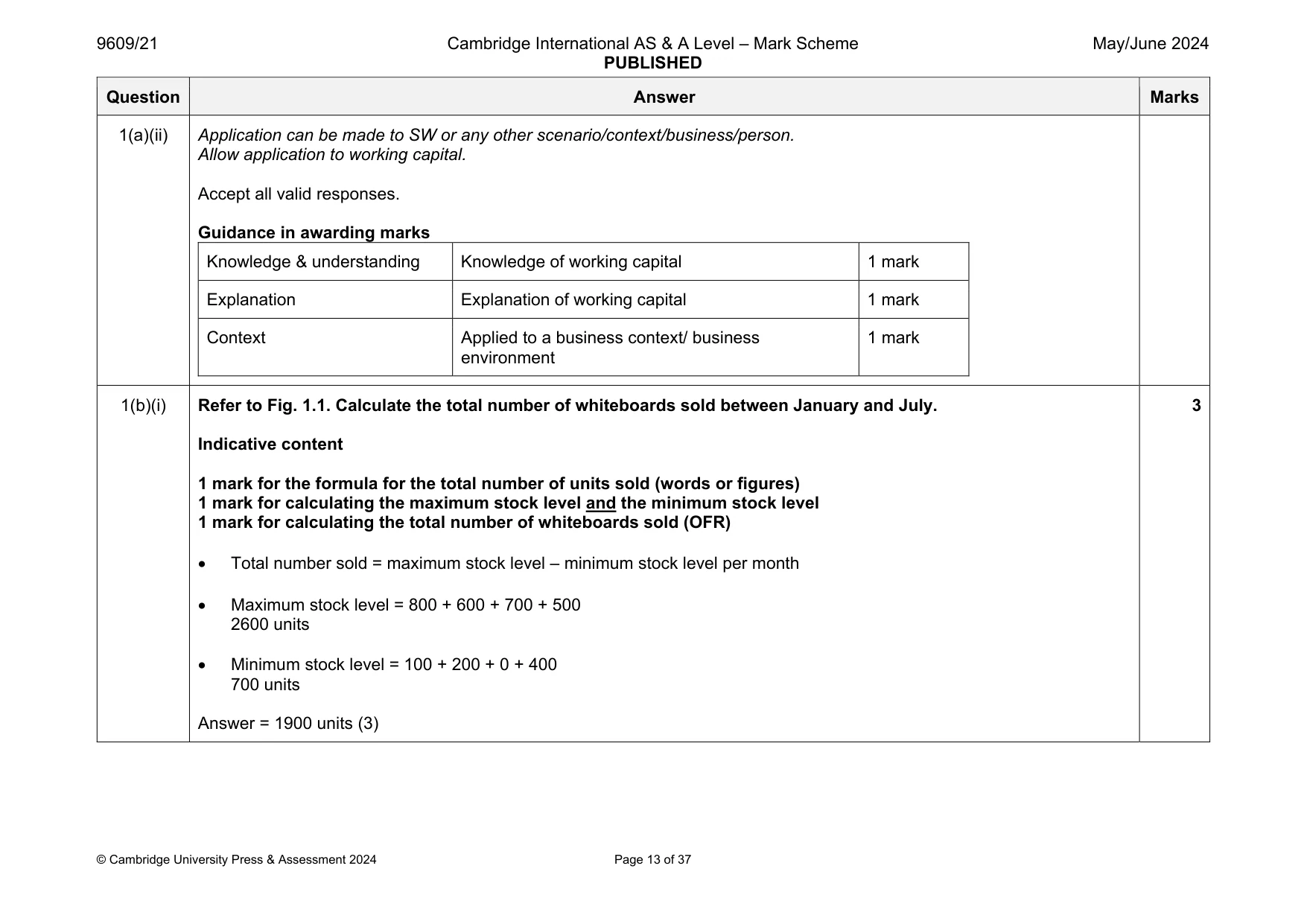 Mark scheme, page 13 of 37