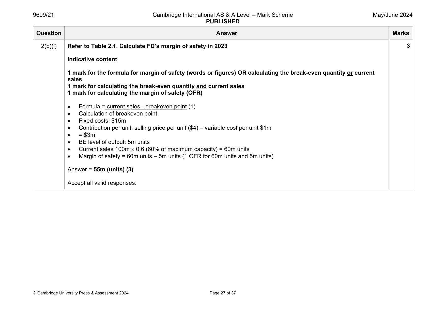Mark scheme, page 27 of 37