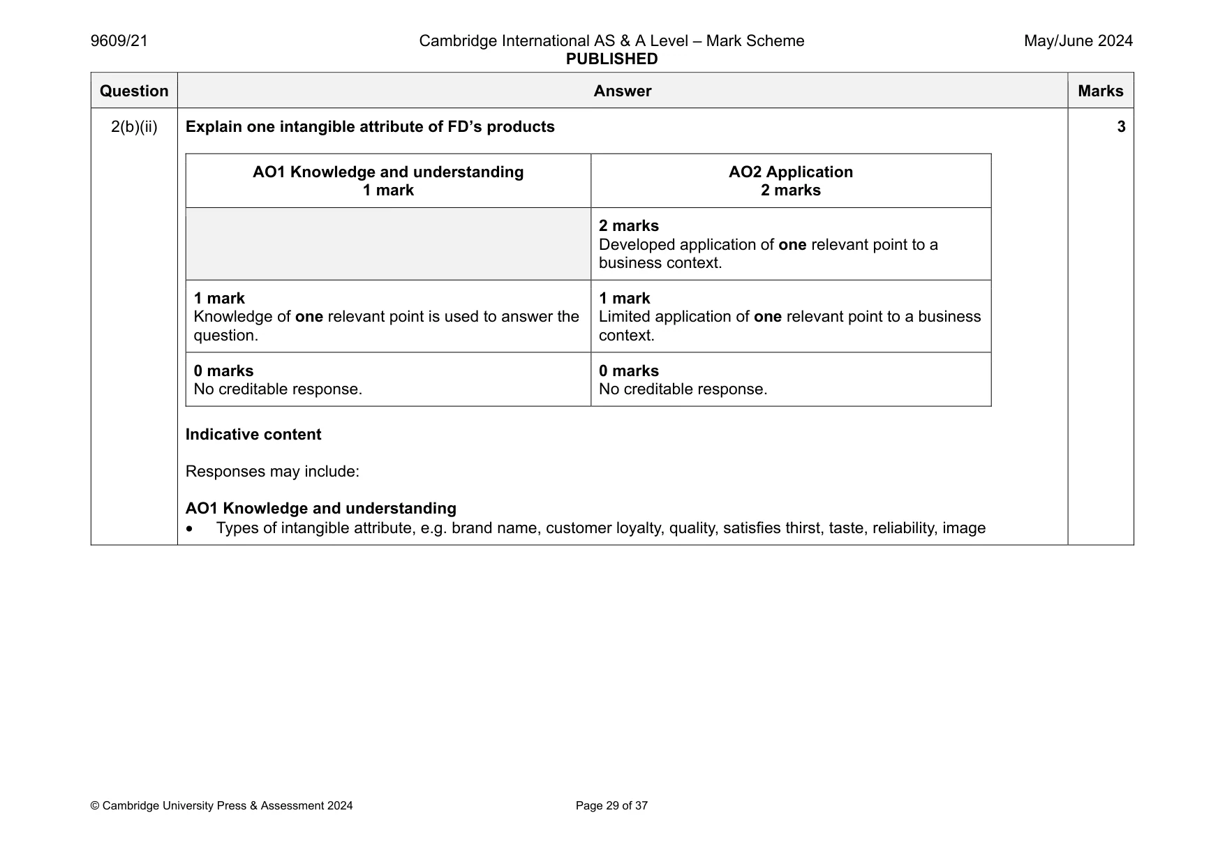 Mark scheme, page 29 of 37