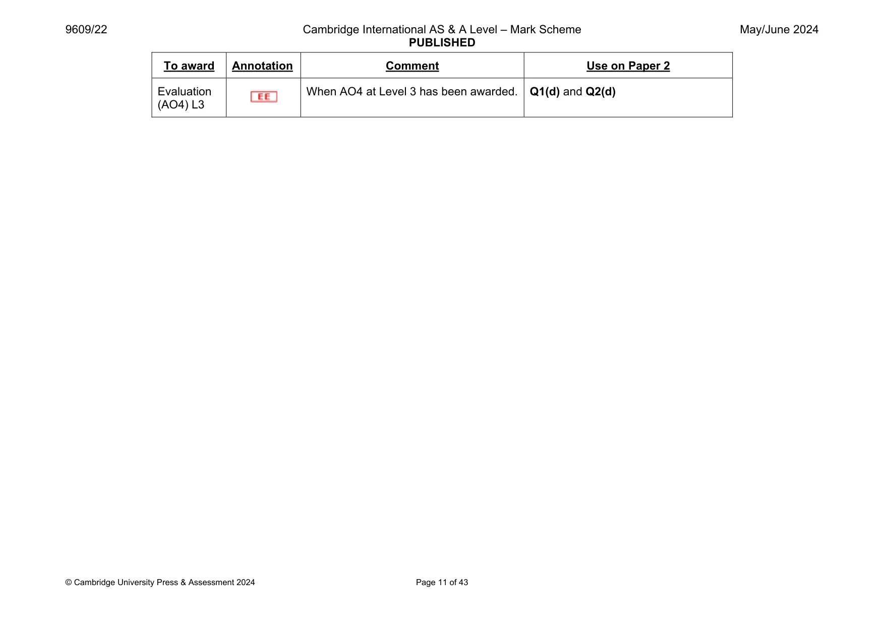 Mark scheme, page 11 of 43