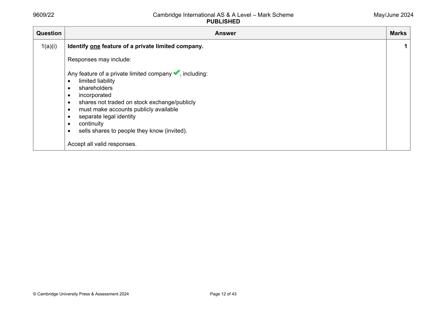 Mark scheme, page 12 of 43
