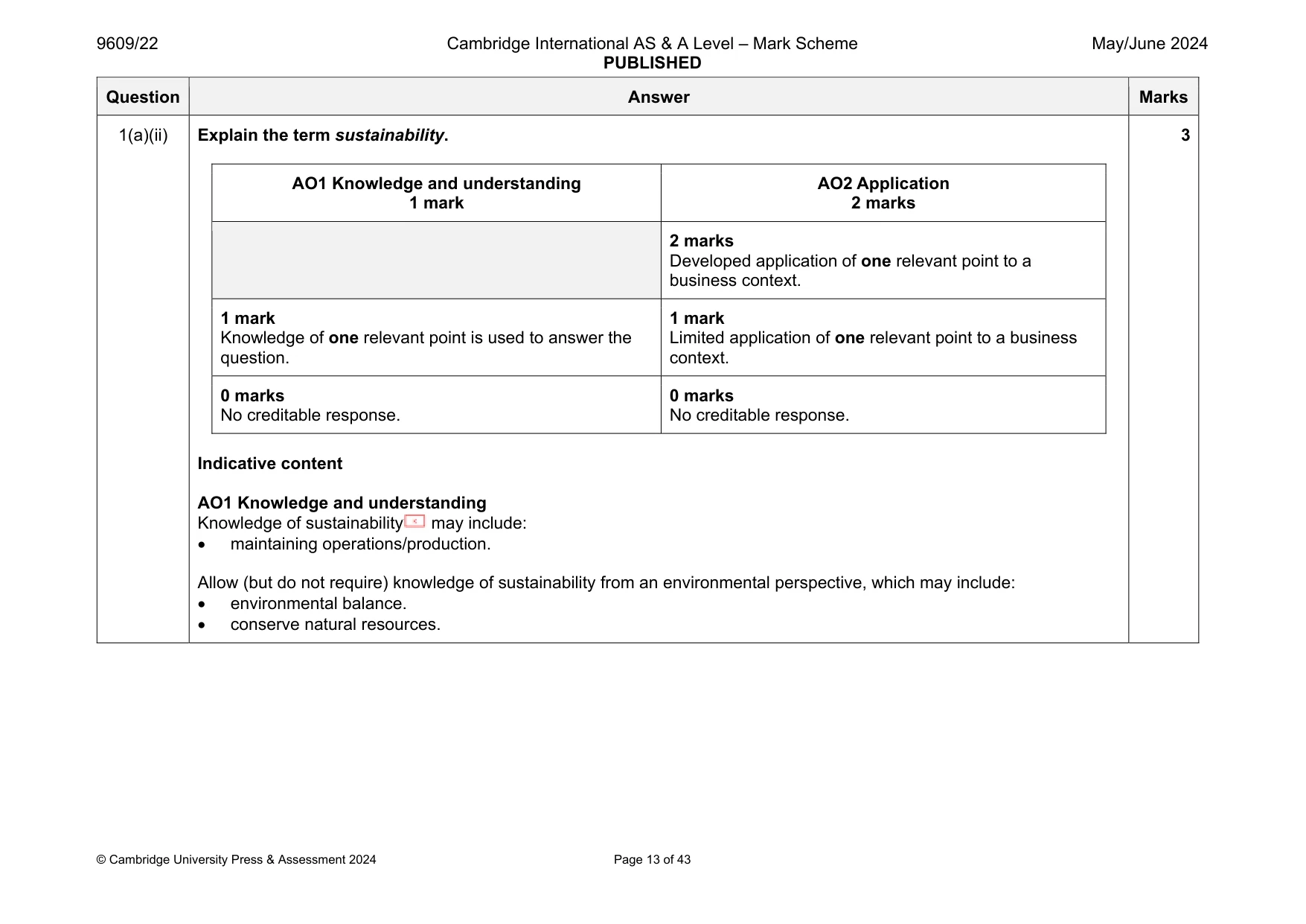 Mark scheme, page 13 of 43
