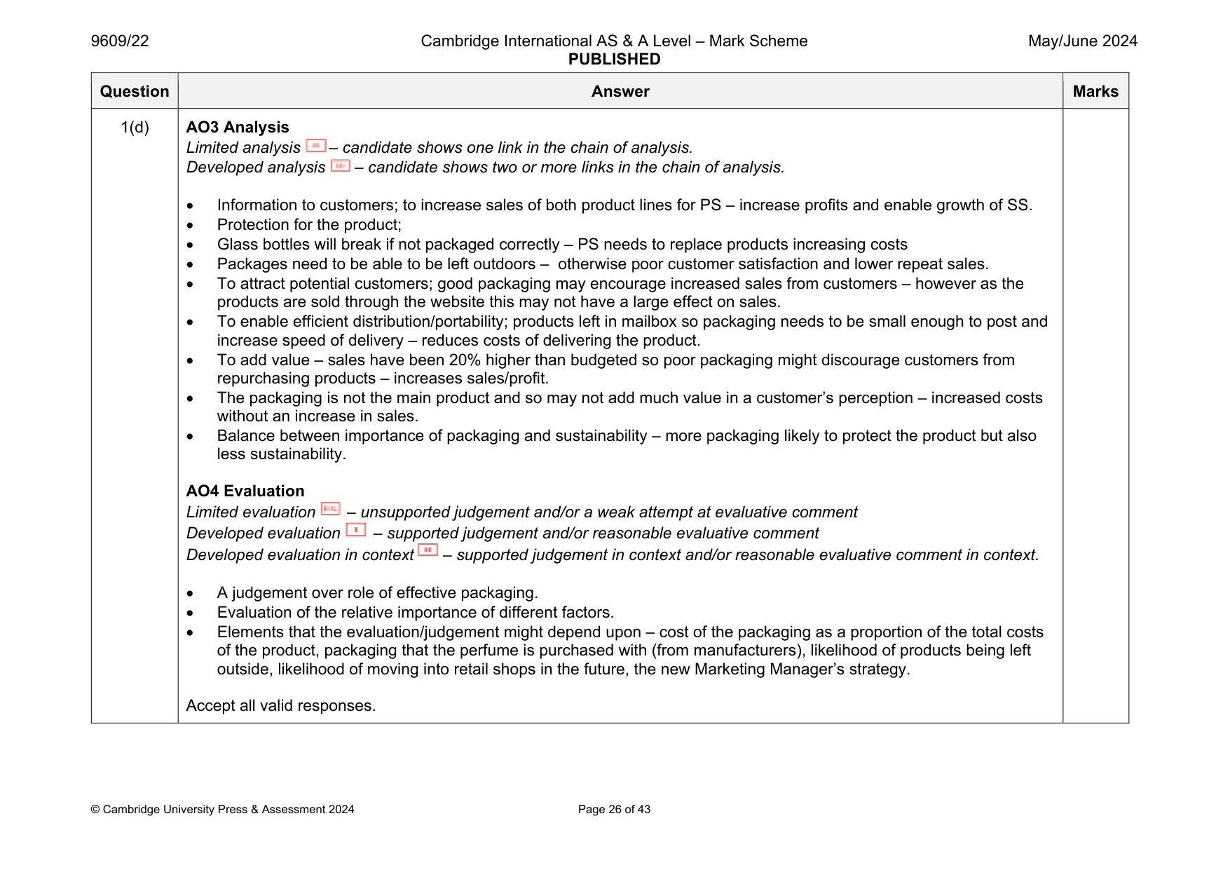 Mark scheme, page 26 of 43