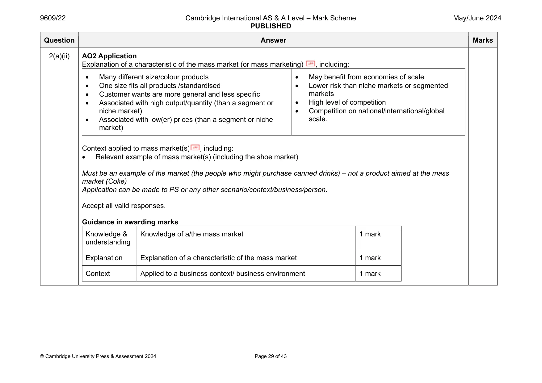 Mark scheme, page 29 of 43