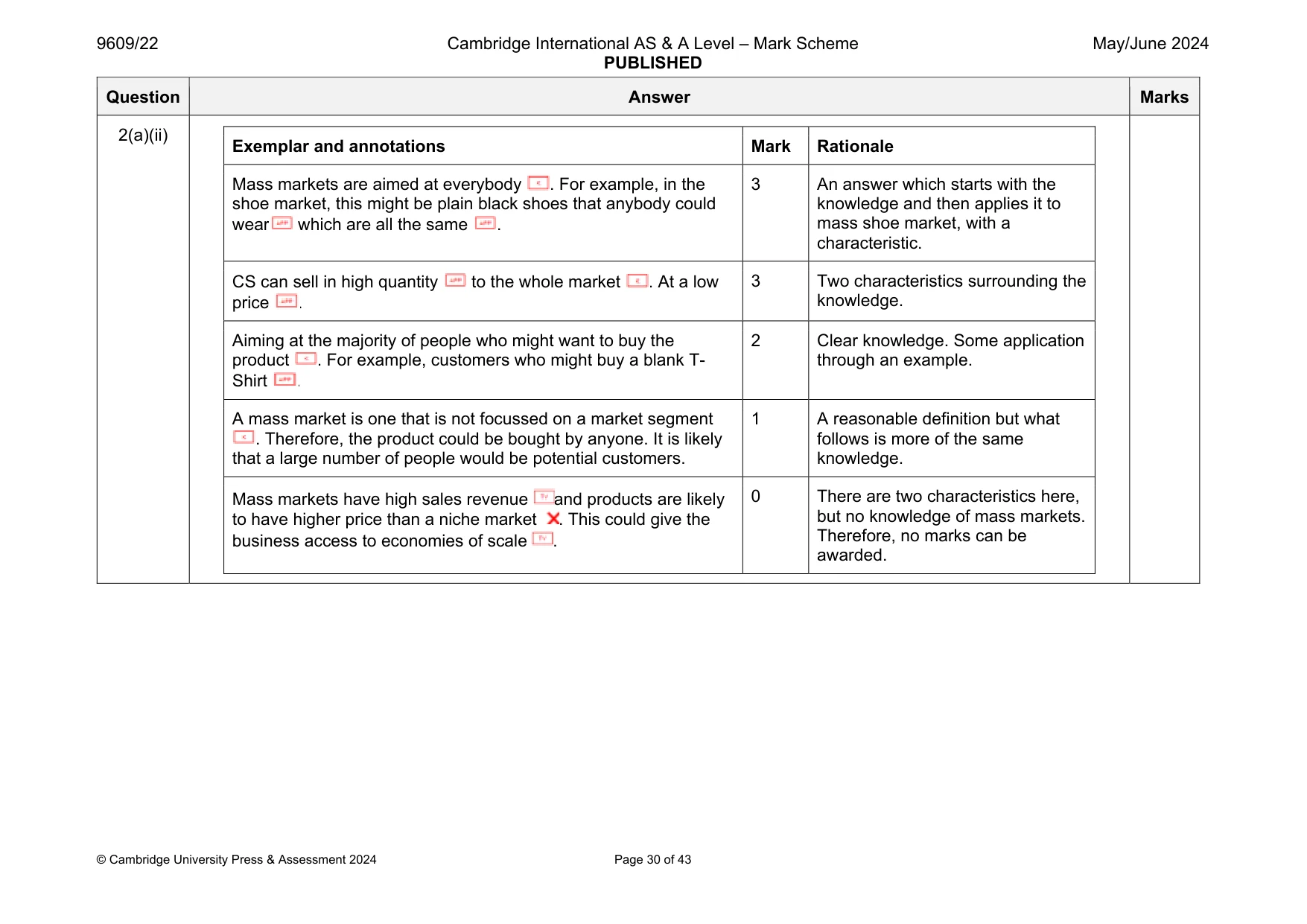 Mark scheme, page 30 of 43