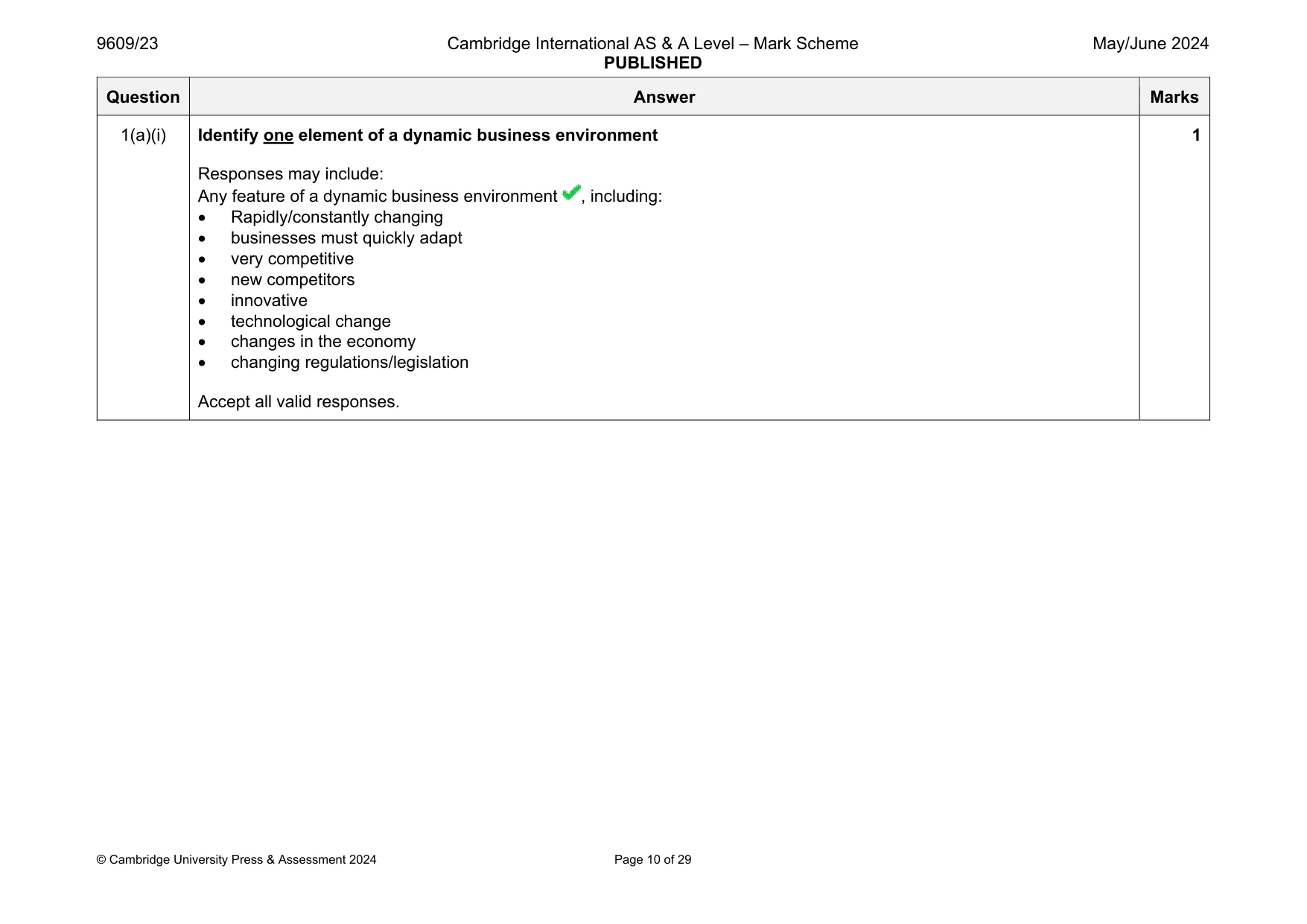 Mark scheme, page 10 of 29