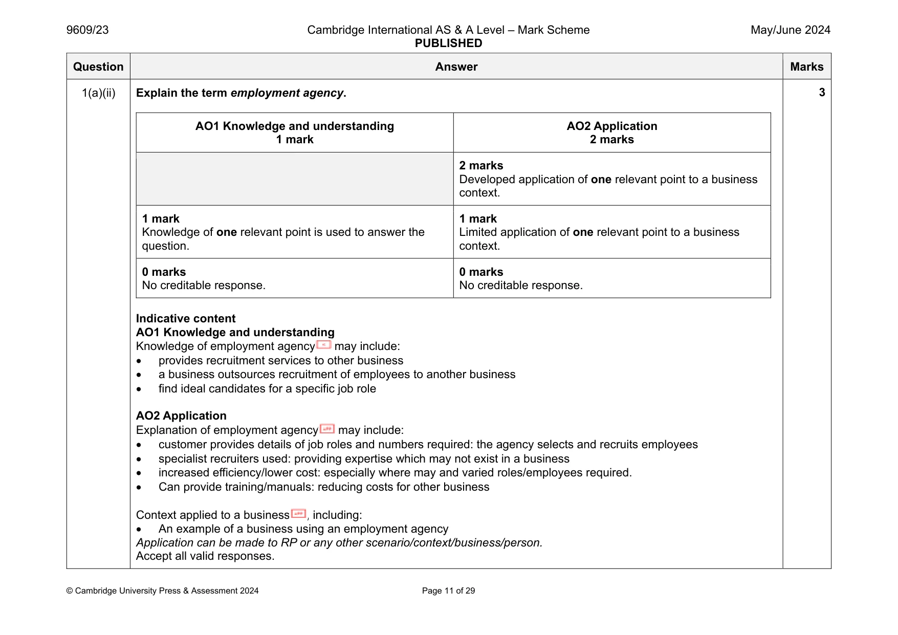 Mark scheme, page 11 of 29