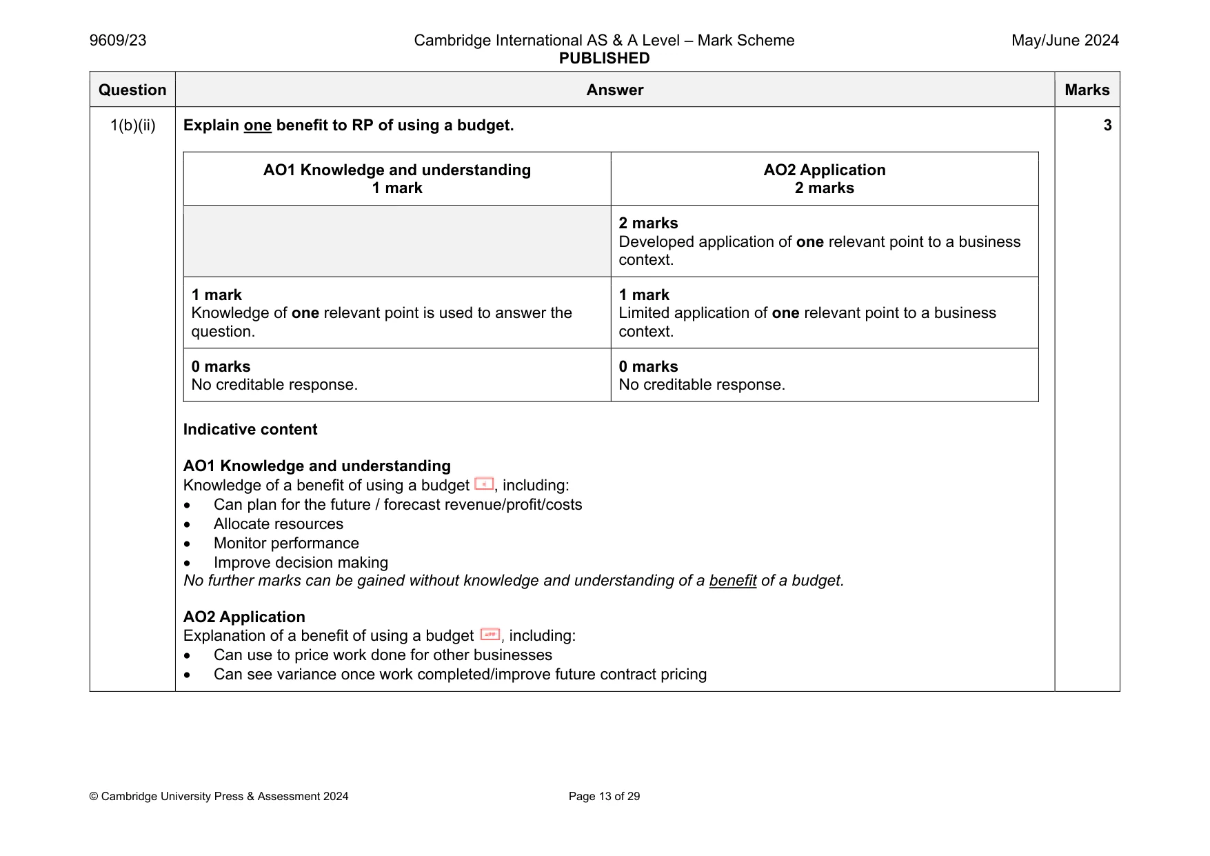 Mark scheme, page 13 of 29