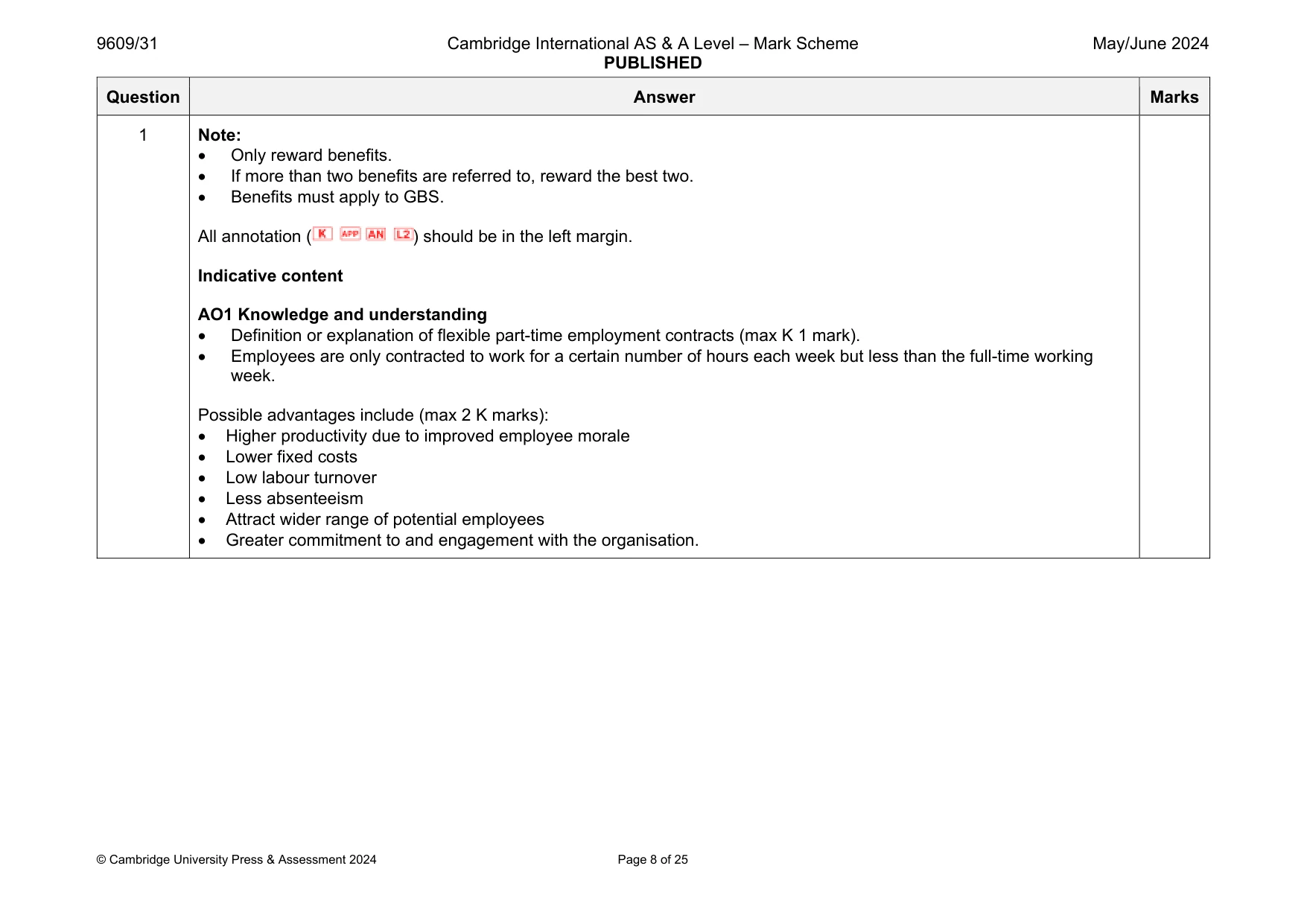 Mark scheme, page 8 of 25