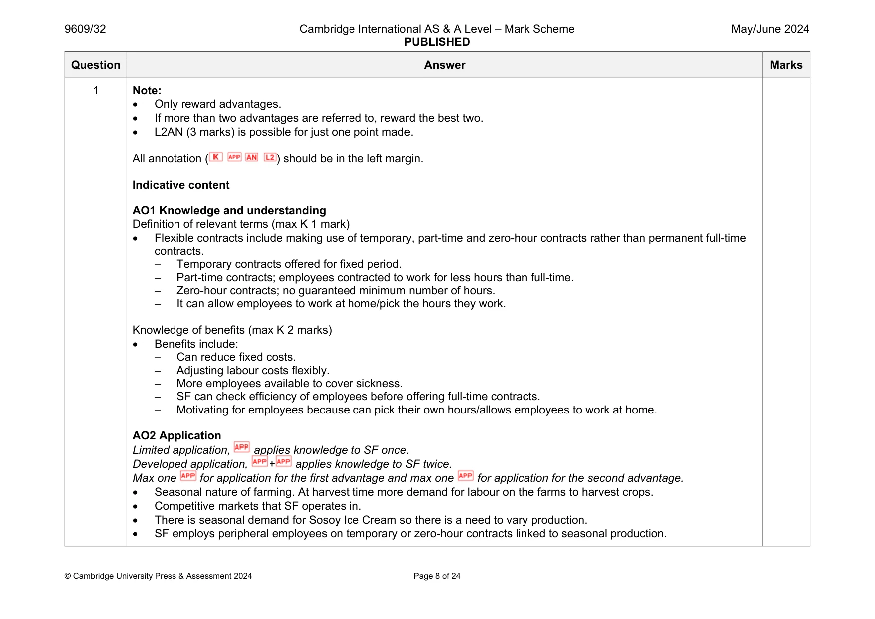 Mark scheme, page 8 of 24