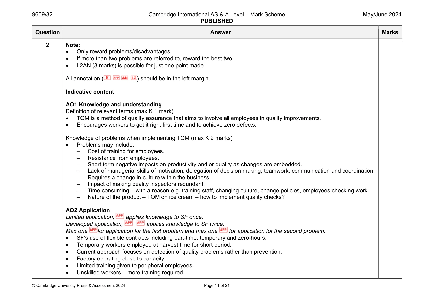 Mark scheme, page 11 of 24