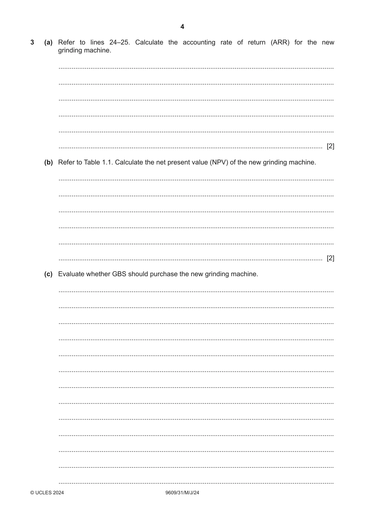 Cambridge A Level Business (for first examination in 2016) 9609 2024 May/June Paper 3 · Variant 1 question paper, page 4 of 12