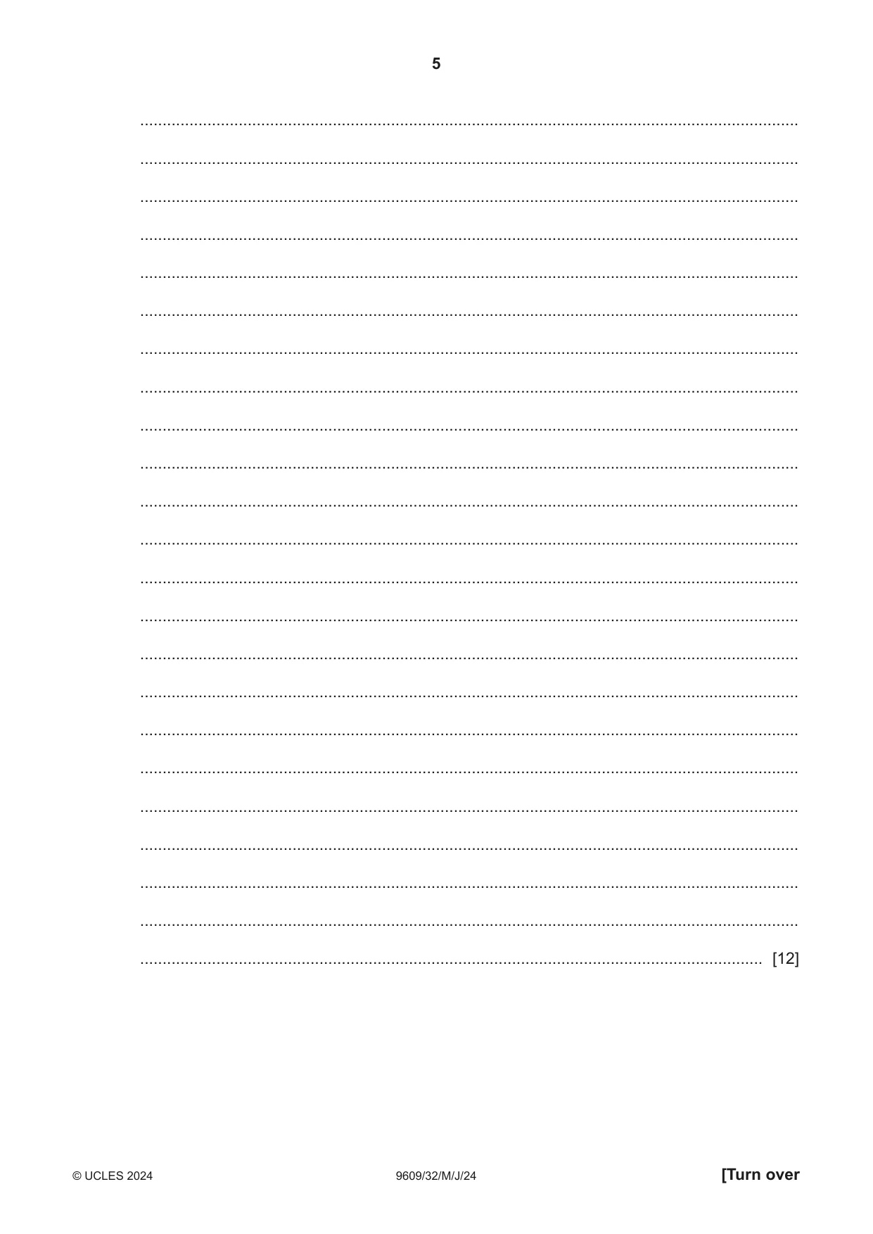 Cambridge A Level Business (for first examination in 2016) 9609 2024 May/June Paper 3 · Variant 2 question paper, page 5 of 12