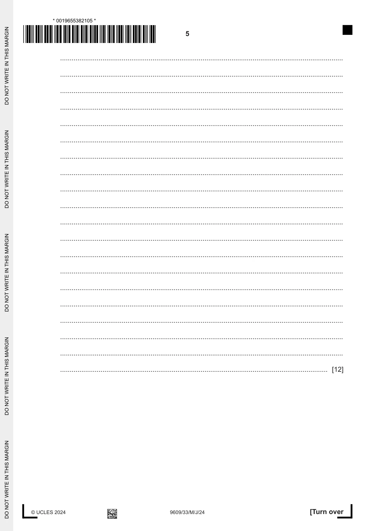 Cambridge A Level Business (for first examination in 2016) 9609 2024 May/June Paper 3 · Variant 3 question paper, page 5 of 12