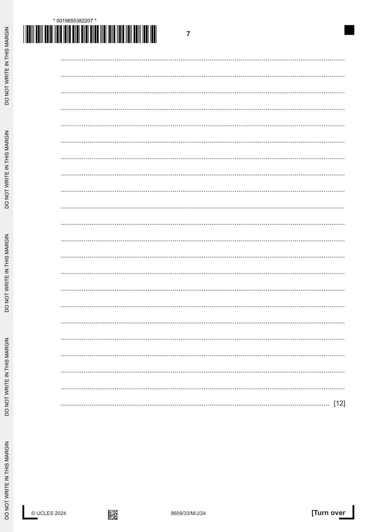 Cambridge A Level Business (for first examination in 2016) 9609 2024 May/June Paper 3 · Variant 3 question paper, page 7 of 12