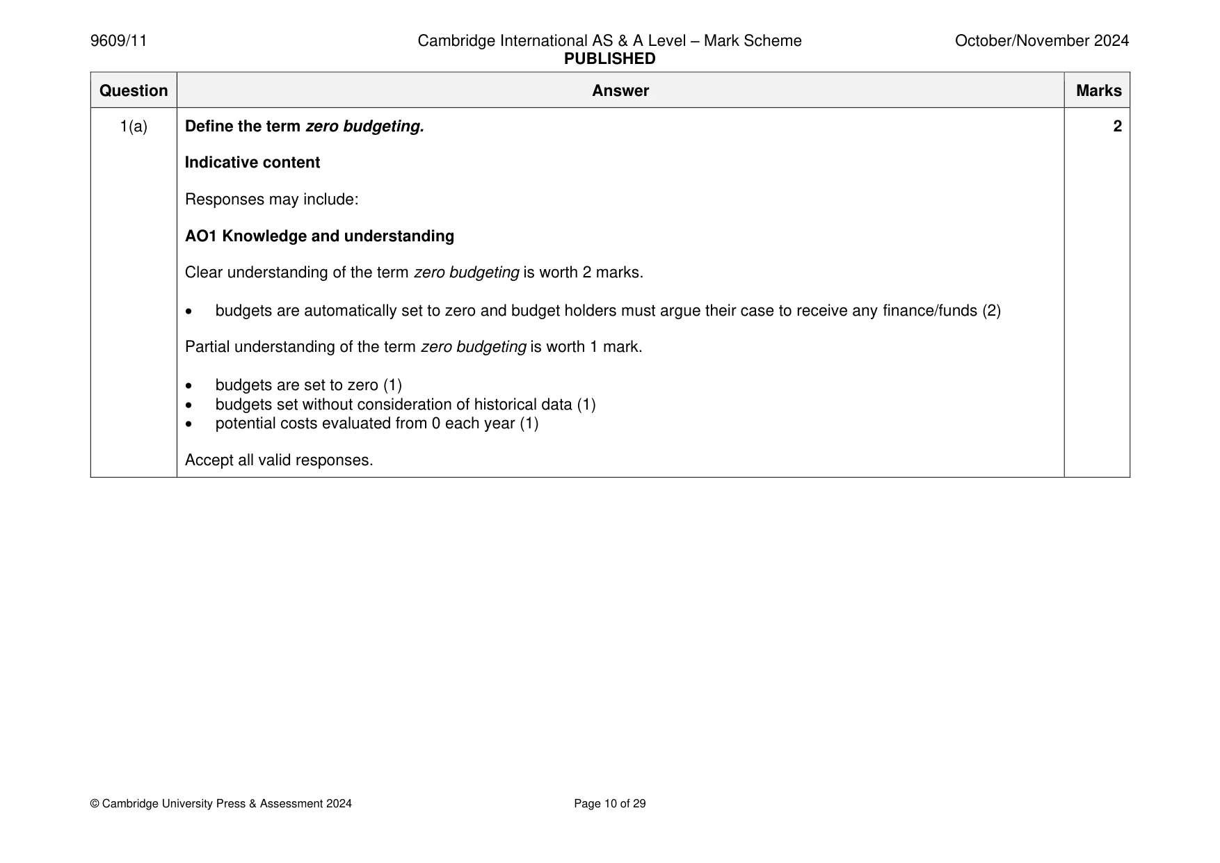 Mark scheme, page 10 of 29