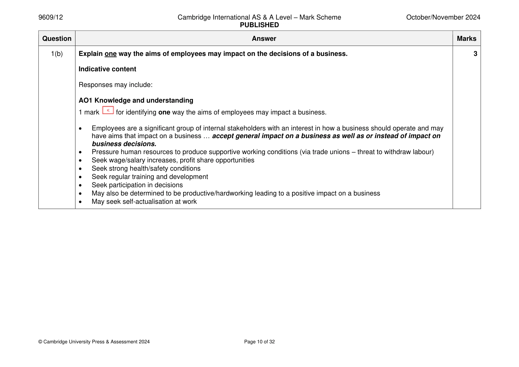 Mark scheme, page 10 of 32