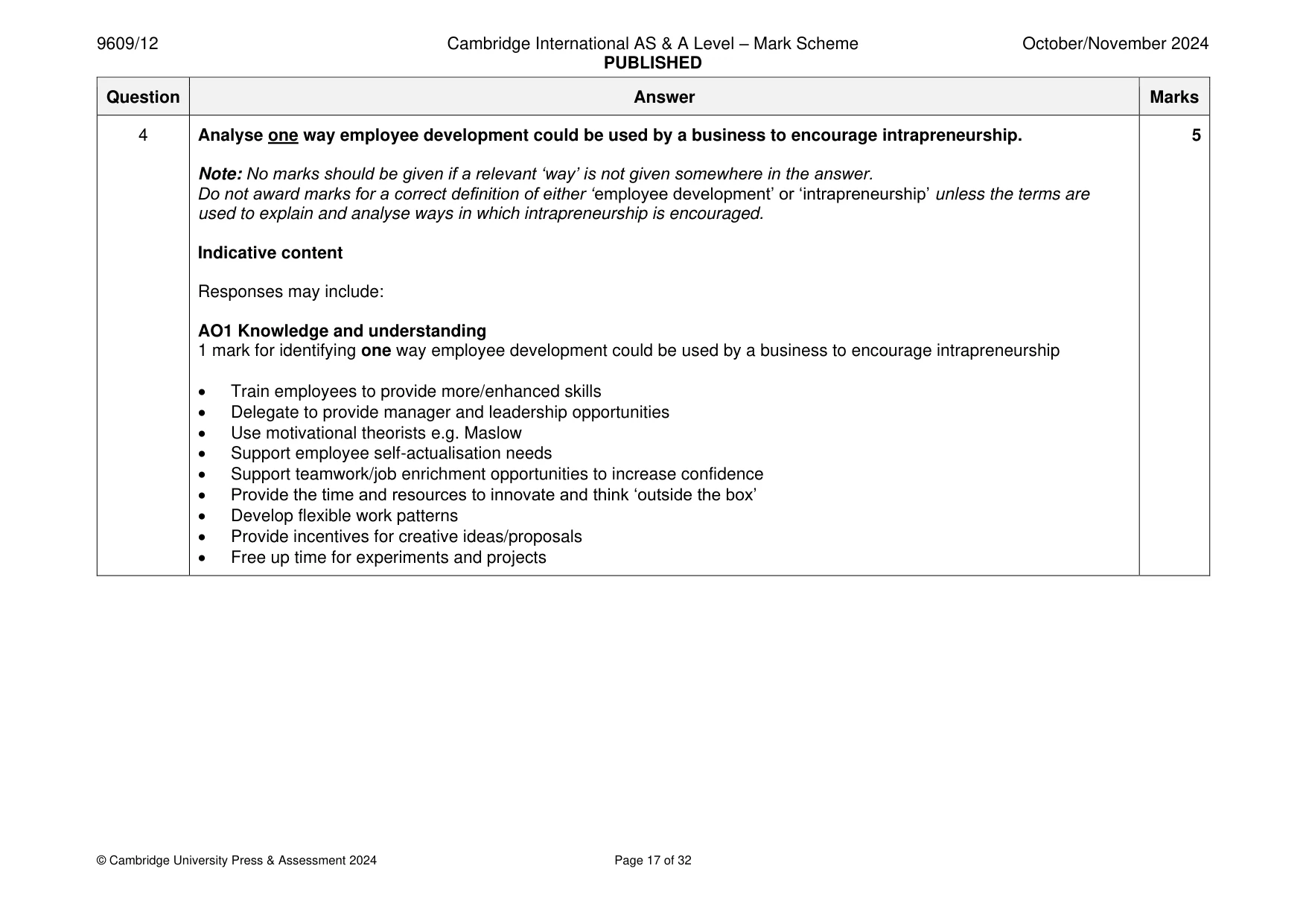 Mark scheme, page 17 of 32