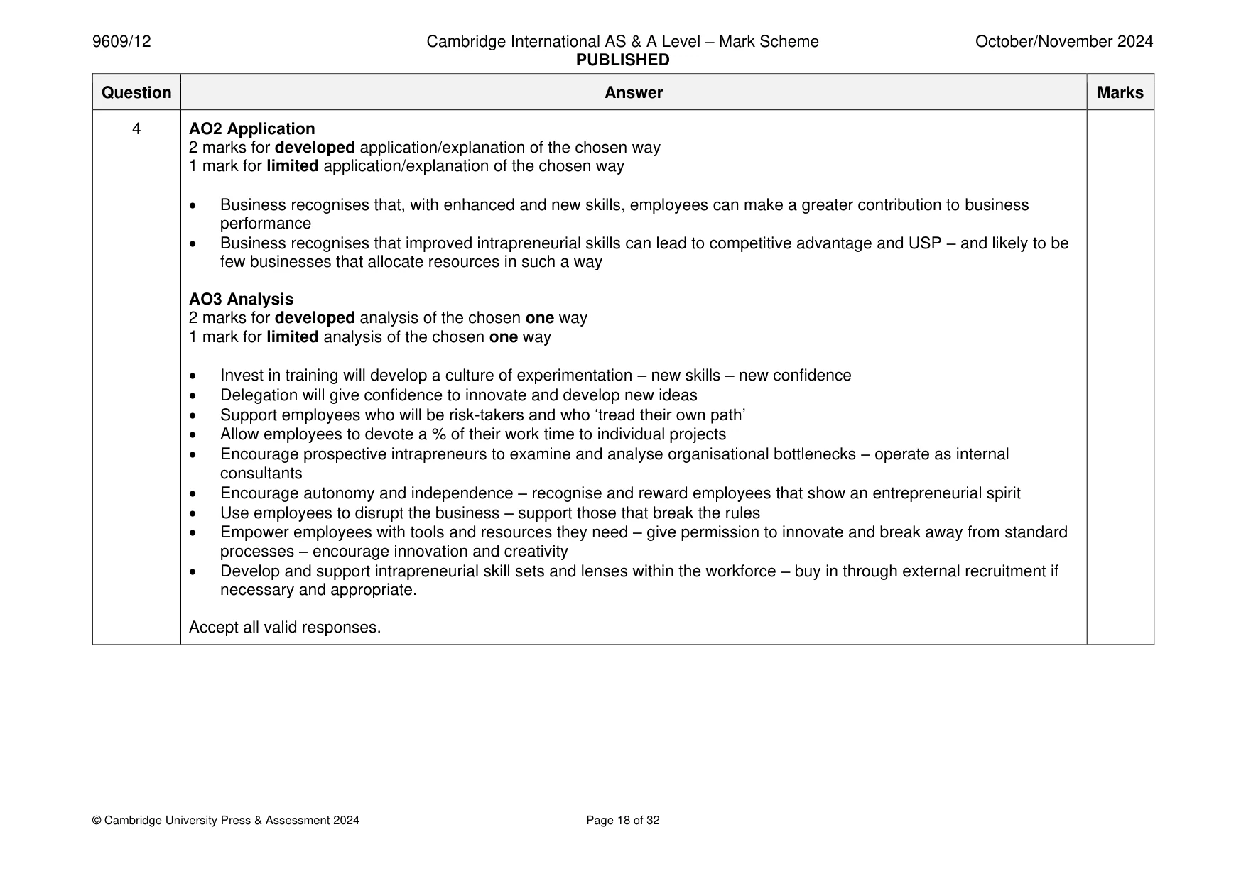 Mark scheme, page 18 of 32