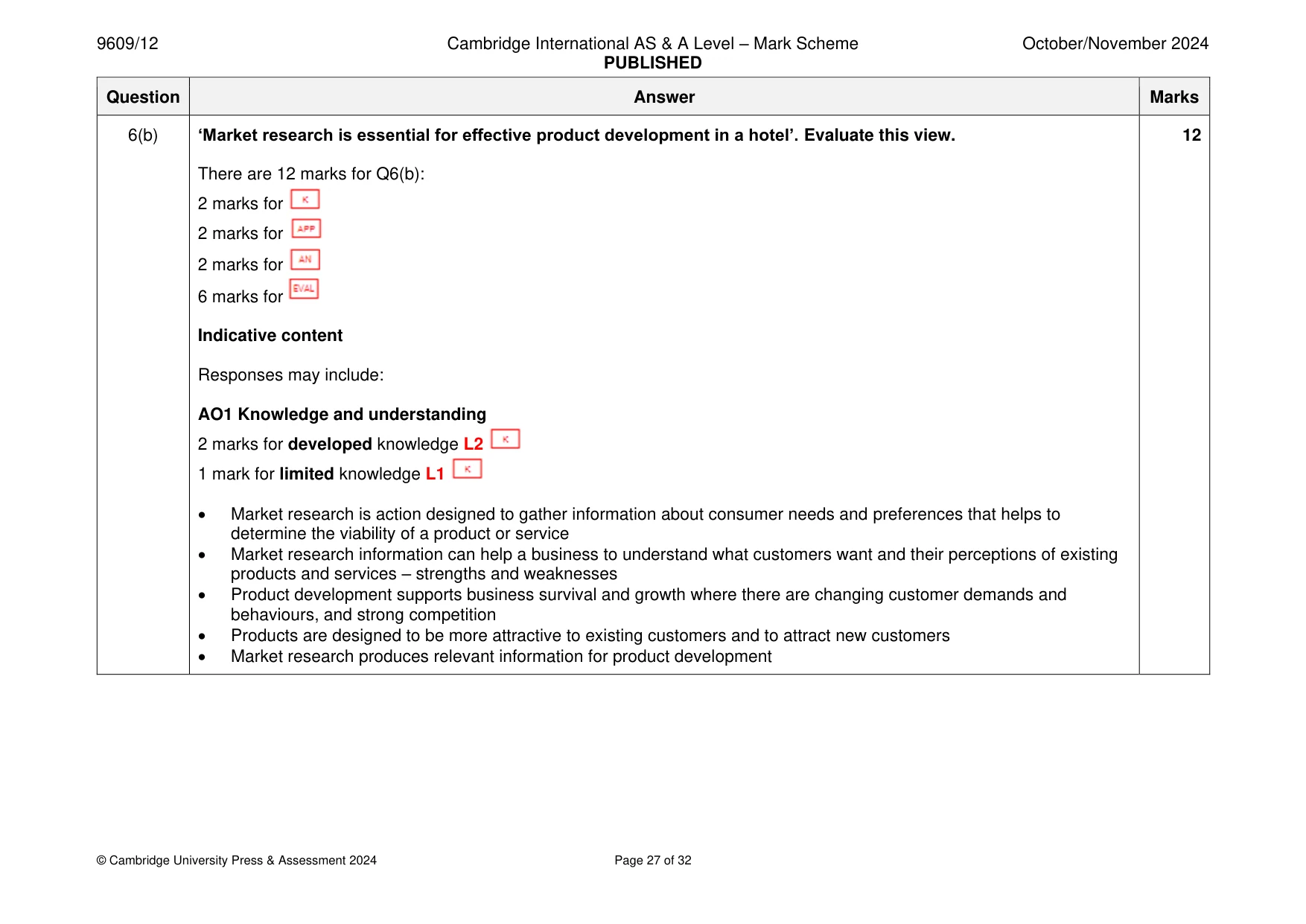 Mark scheme, page 27 of 32
