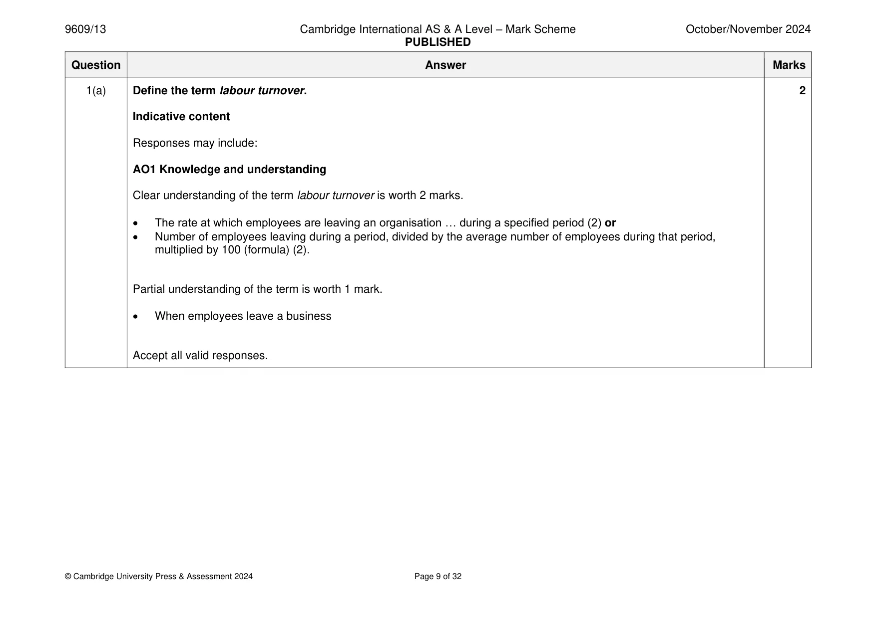 Mark scheme, page 9 of 32
