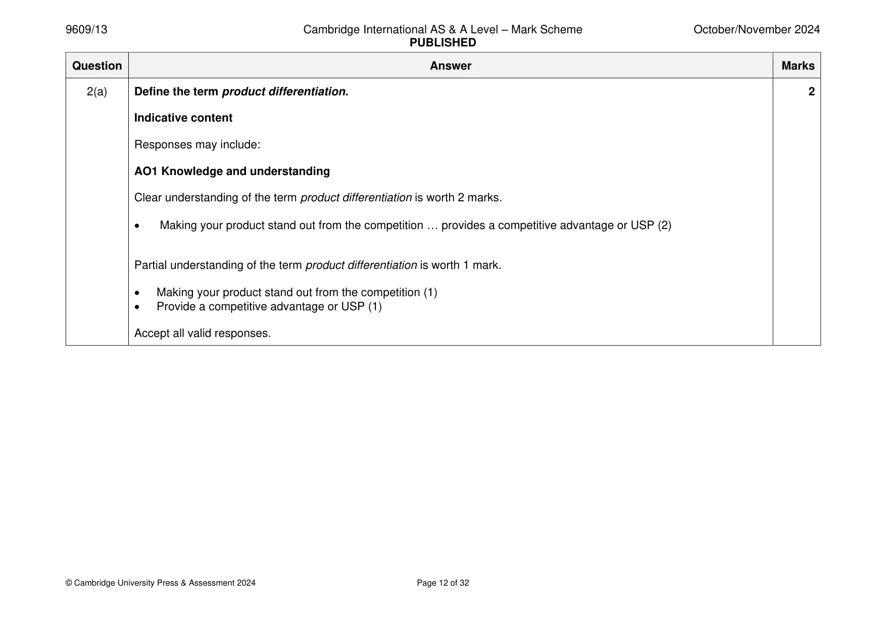 Mark scheme, page 12 of 32
