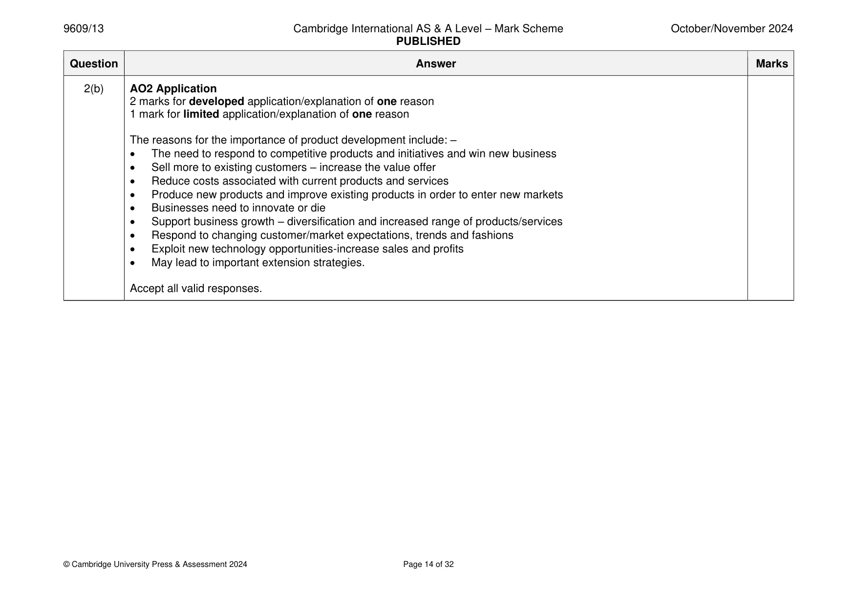 Mark scheme, page 14 of 32