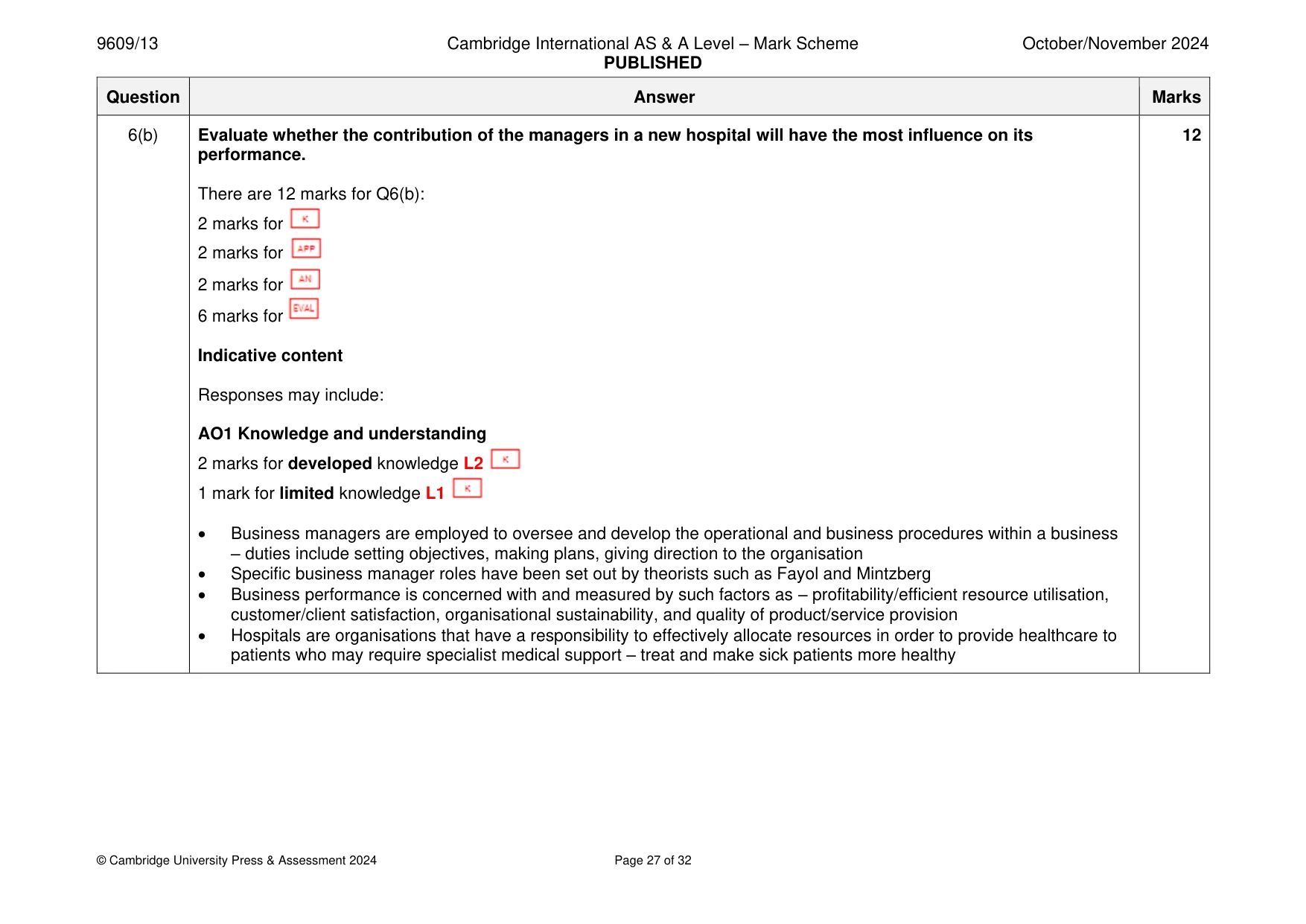 Mark scheme, page 27 of 32