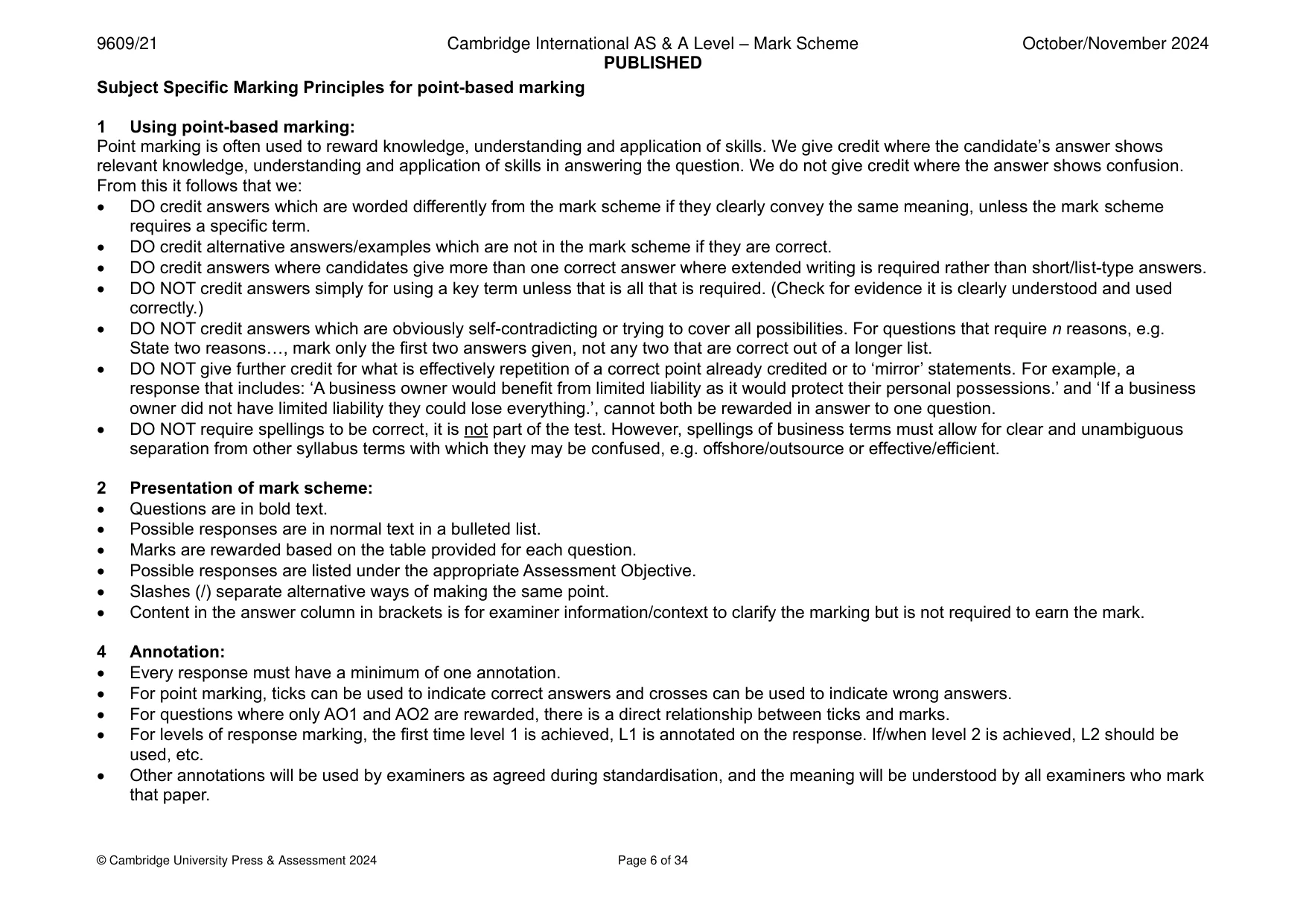 Mark scheme, page 6 of 34