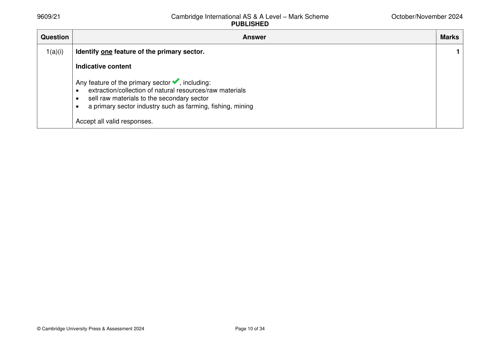 Mark scheme, page 10 of 34