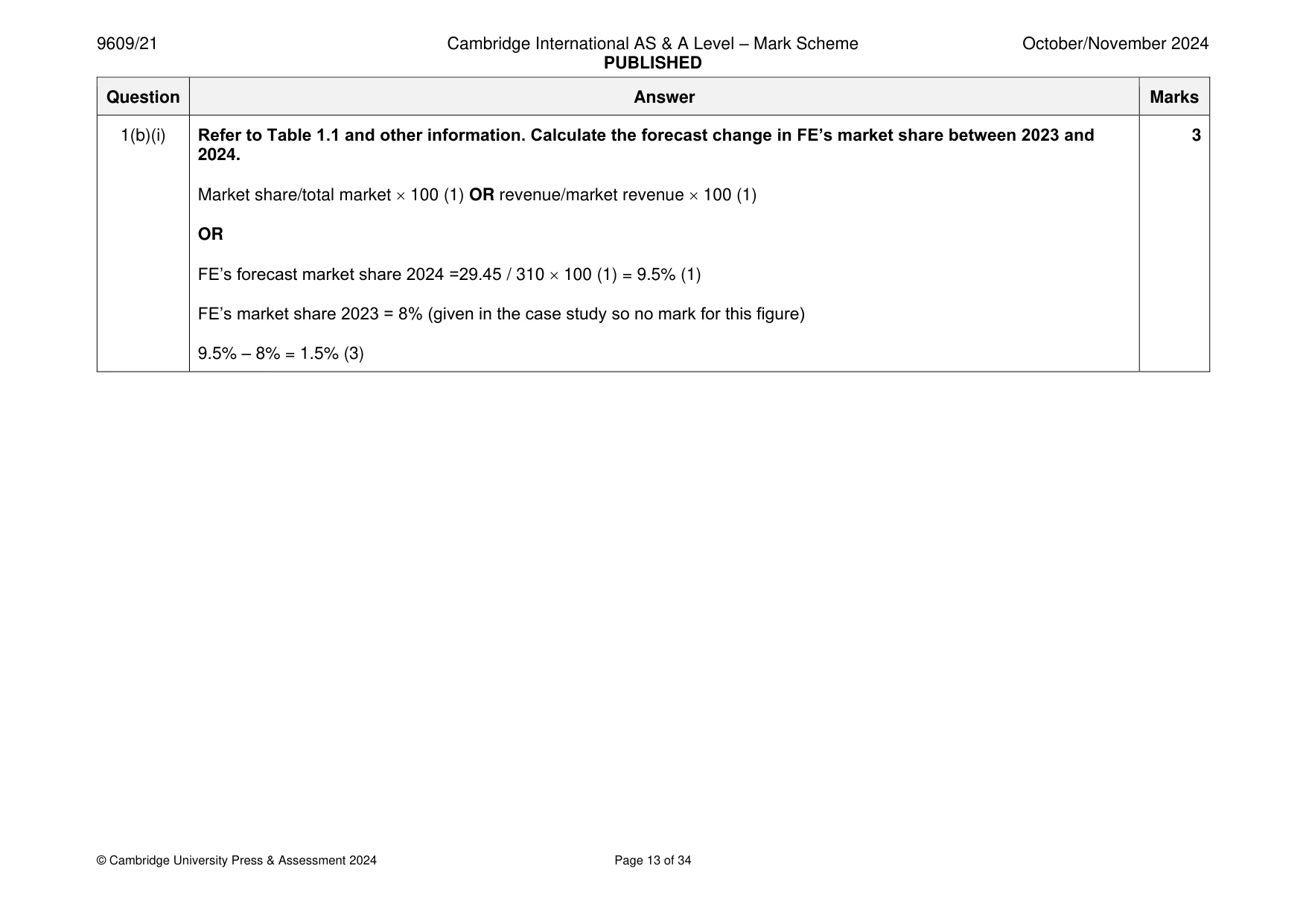 Mark scheme, page 13 of 34