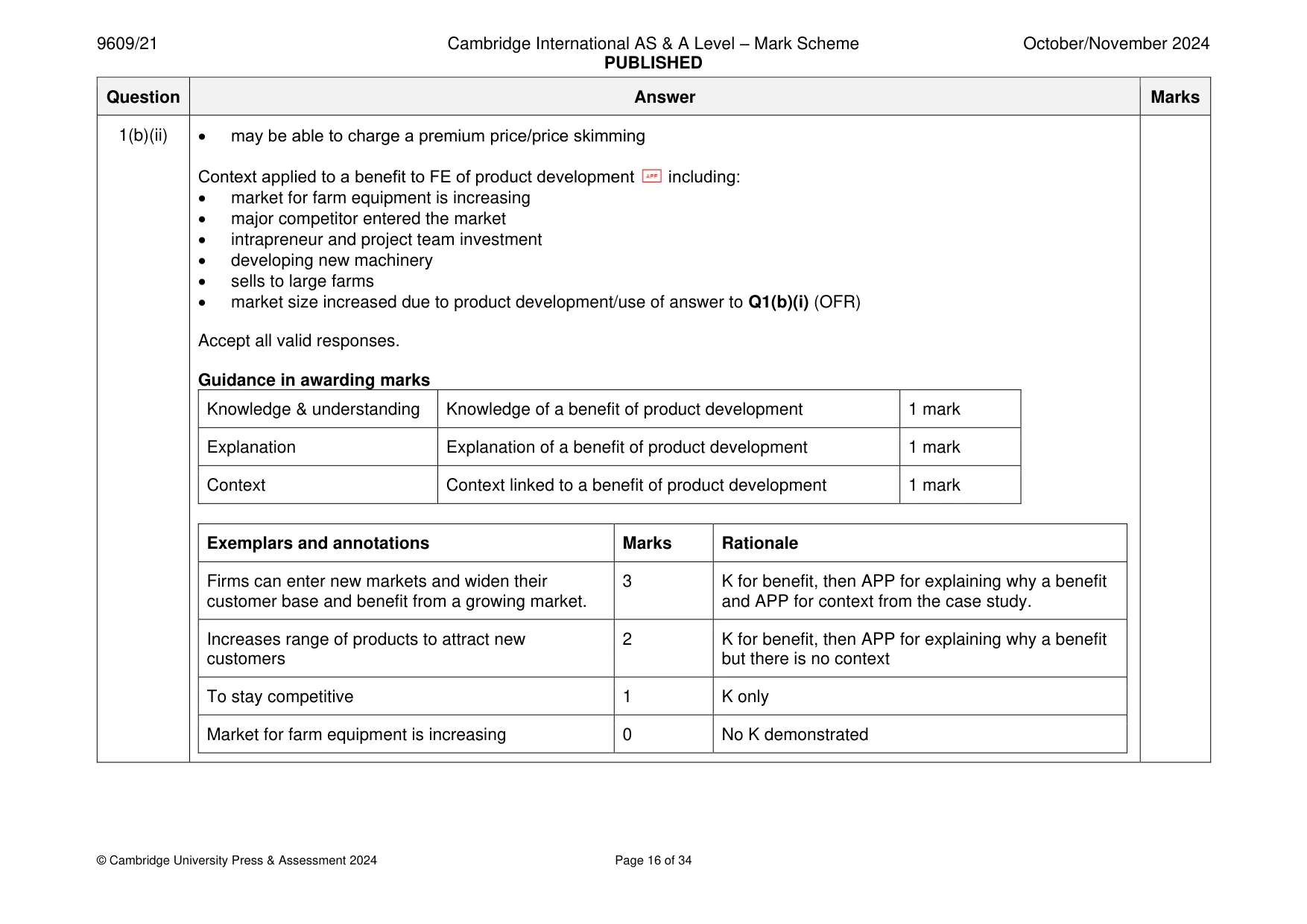 Mark scheme, page 16 of 34