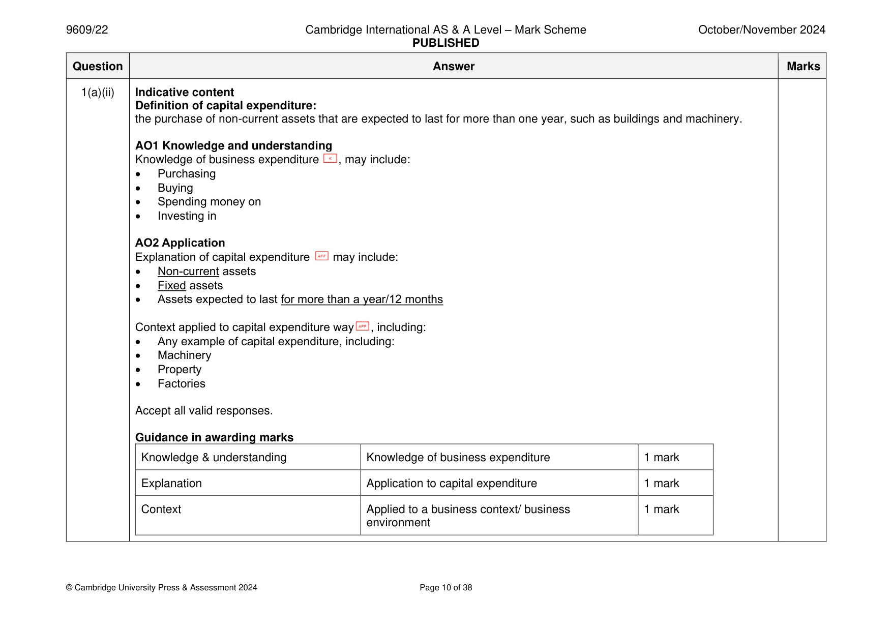 Mark scheme, page 10 of 38