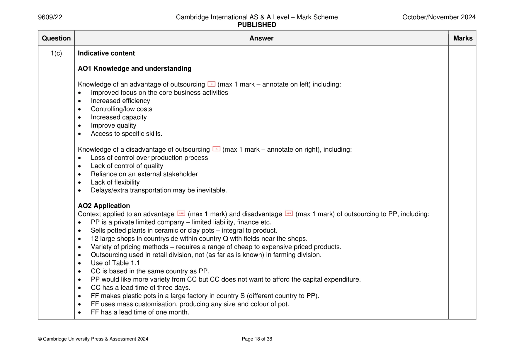 Mark scheme, page 18 of 38