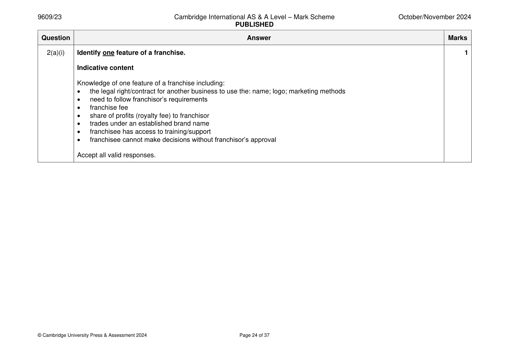 Mark scheme, page 24 of 37