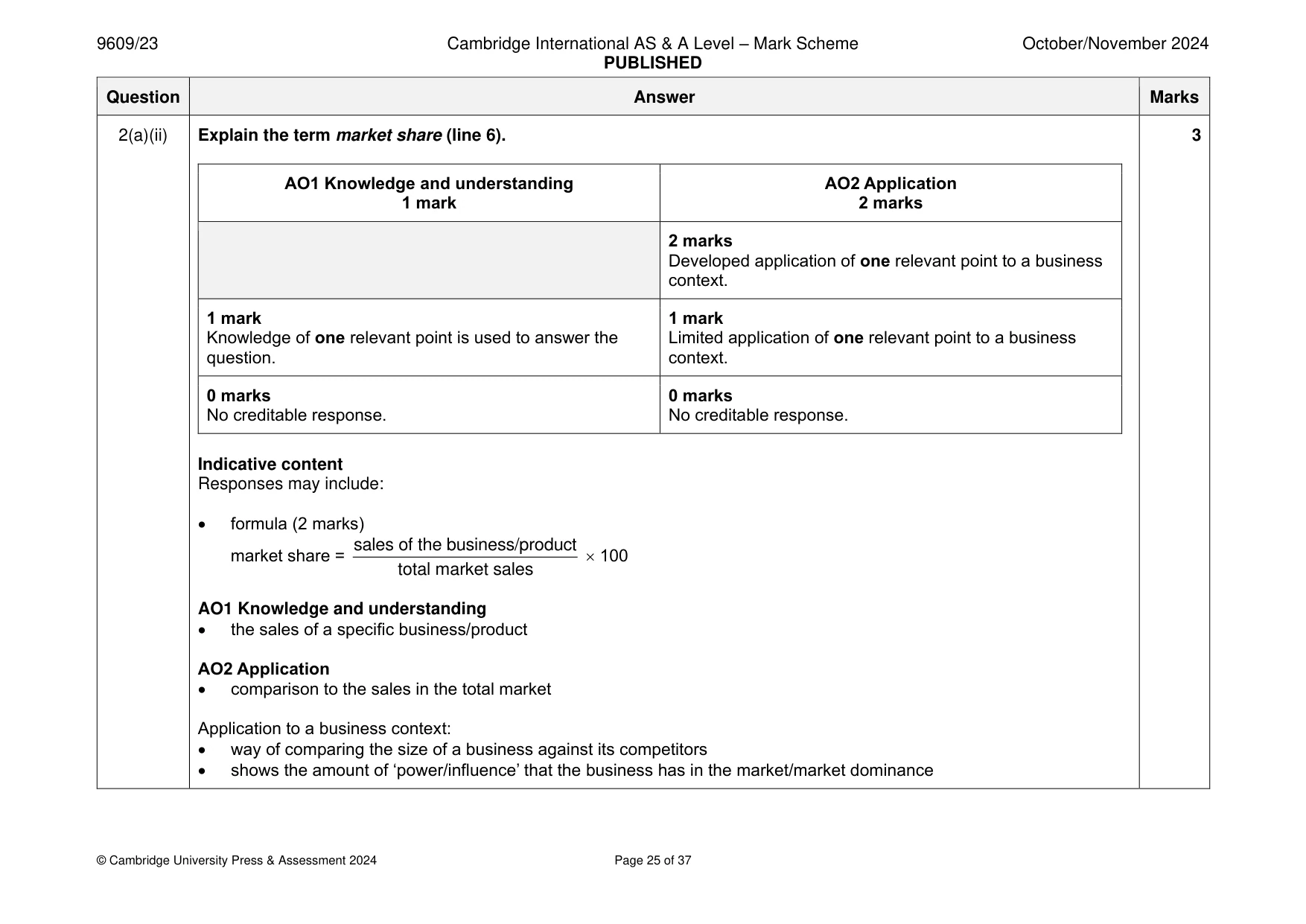 Mark scheme, page 25 of 37