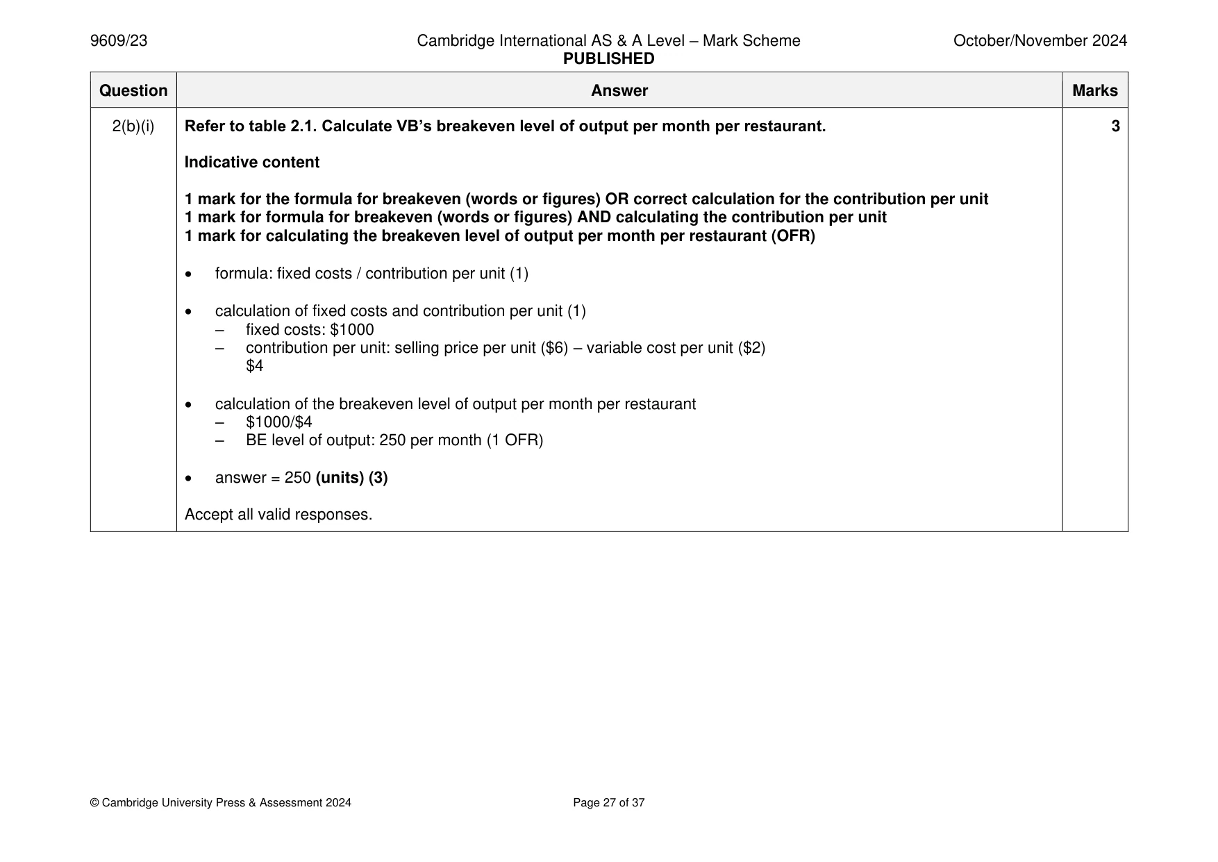 Mark scheme, page 27 of 37