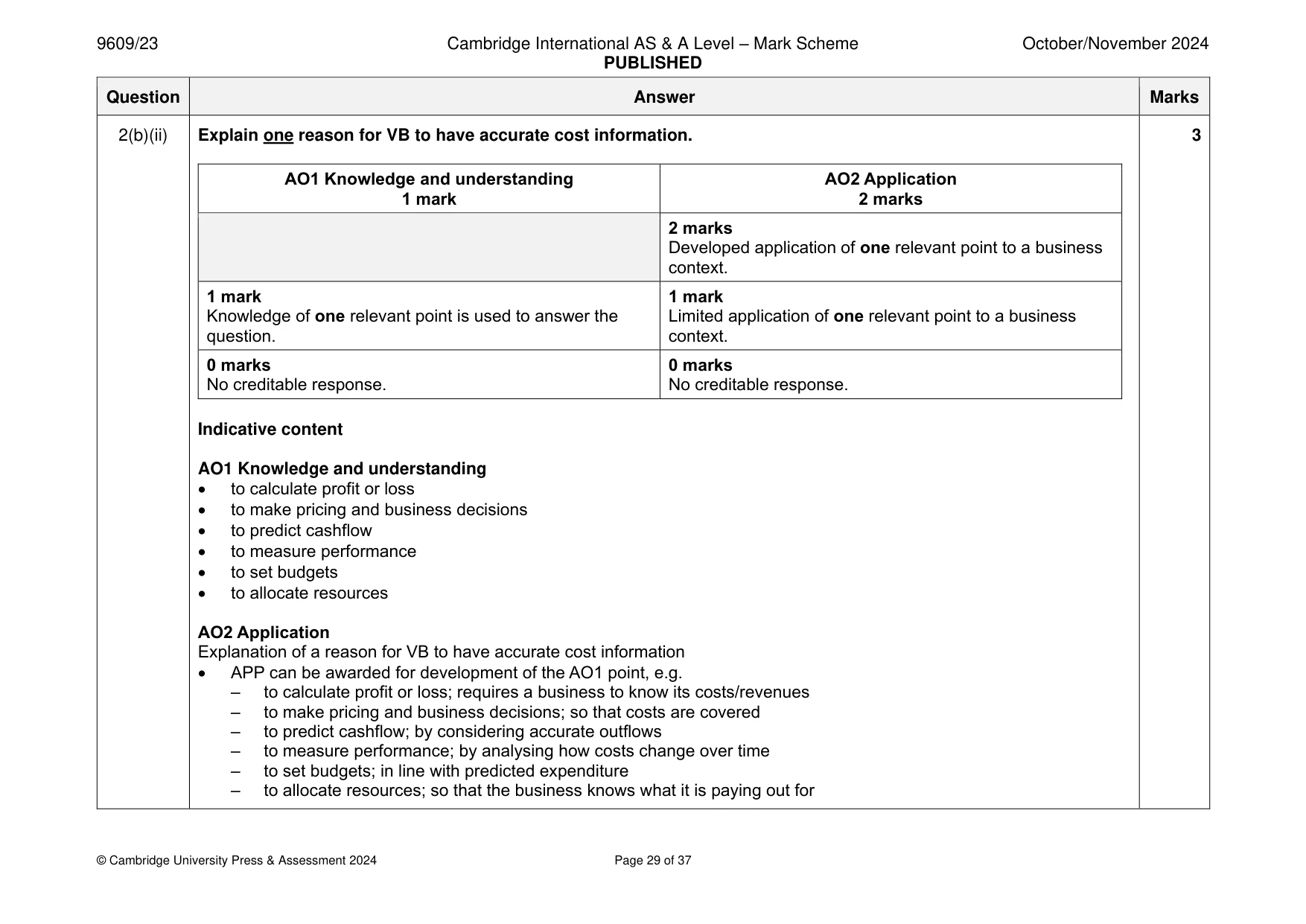 Mark scheme, page 29 of 37