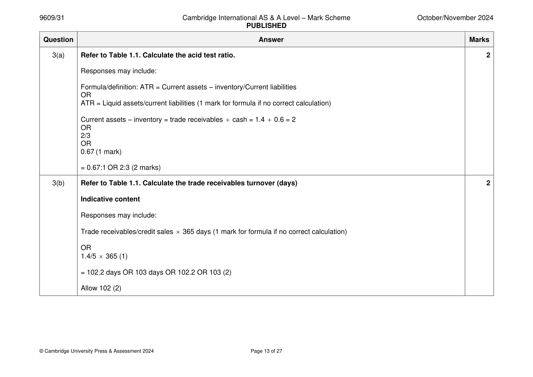 Mark scheme, page 13 of 27
