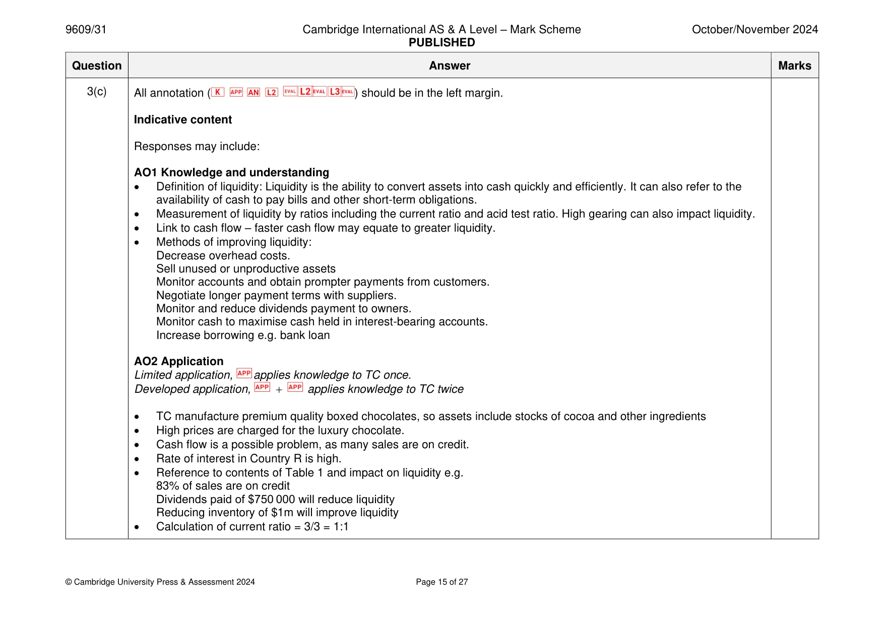 Mark scheme, page 15 of 27