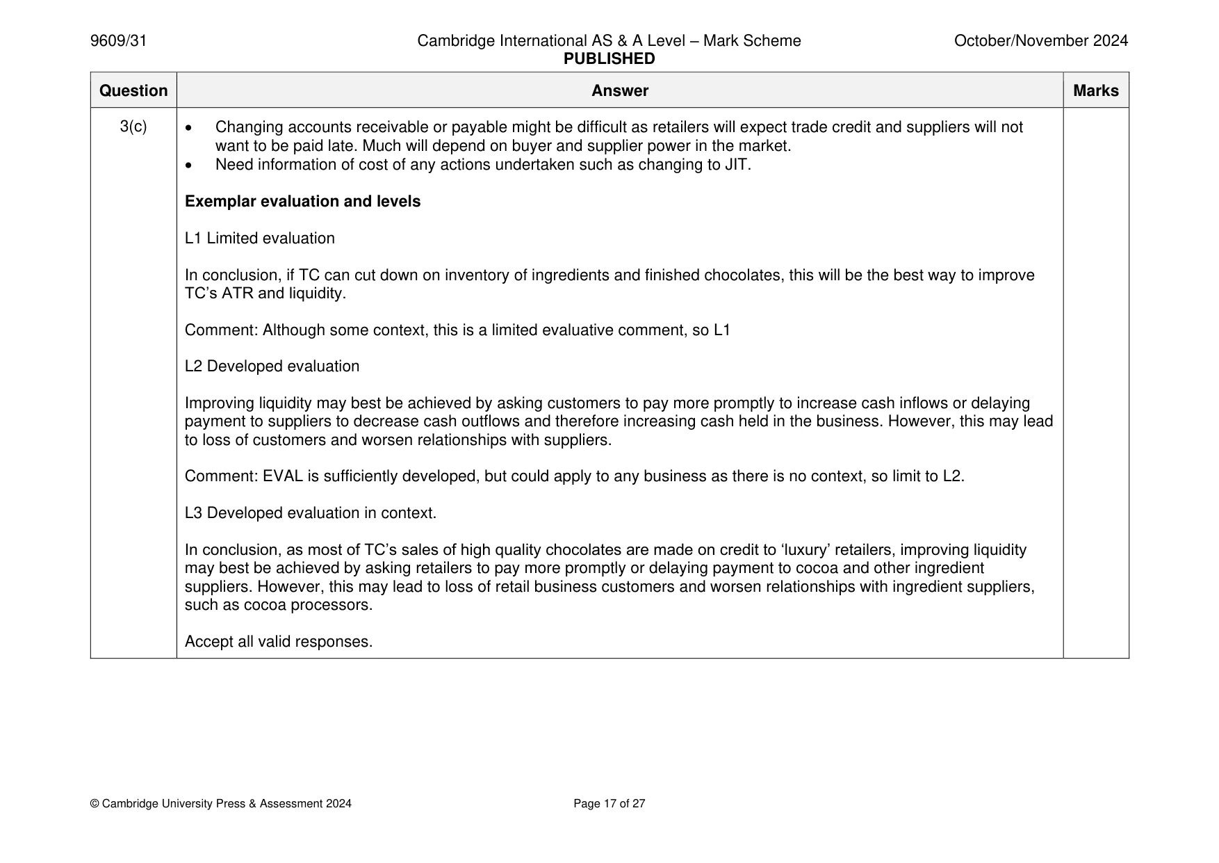 Mark scheme, page 17 of 27