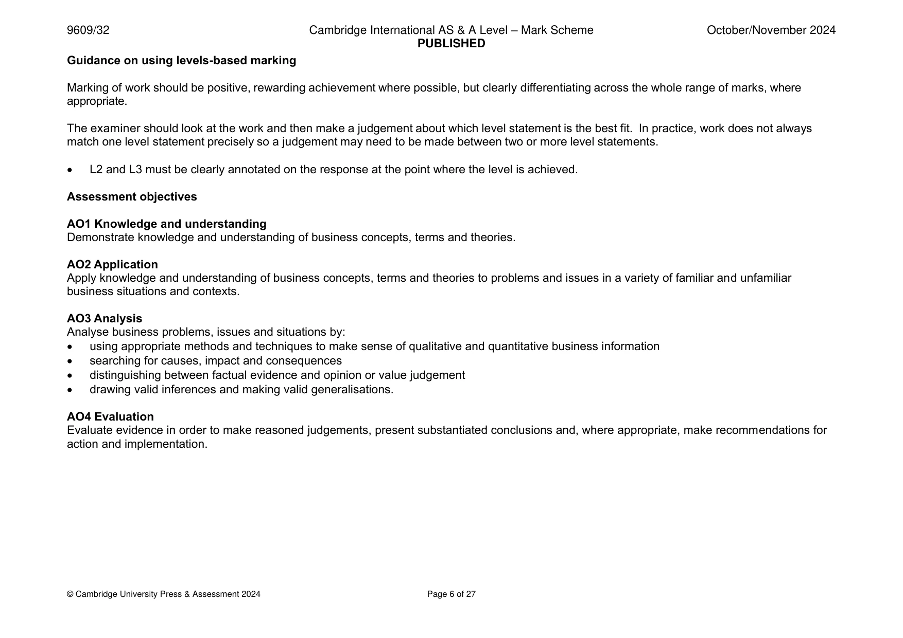 Mark scheme, page 6 of 27