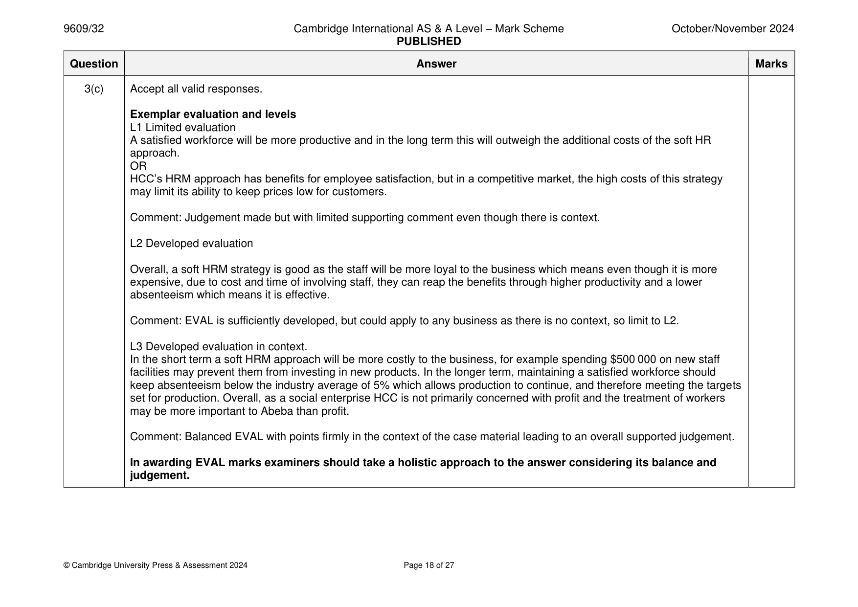Mark scheme, page 18 of 27