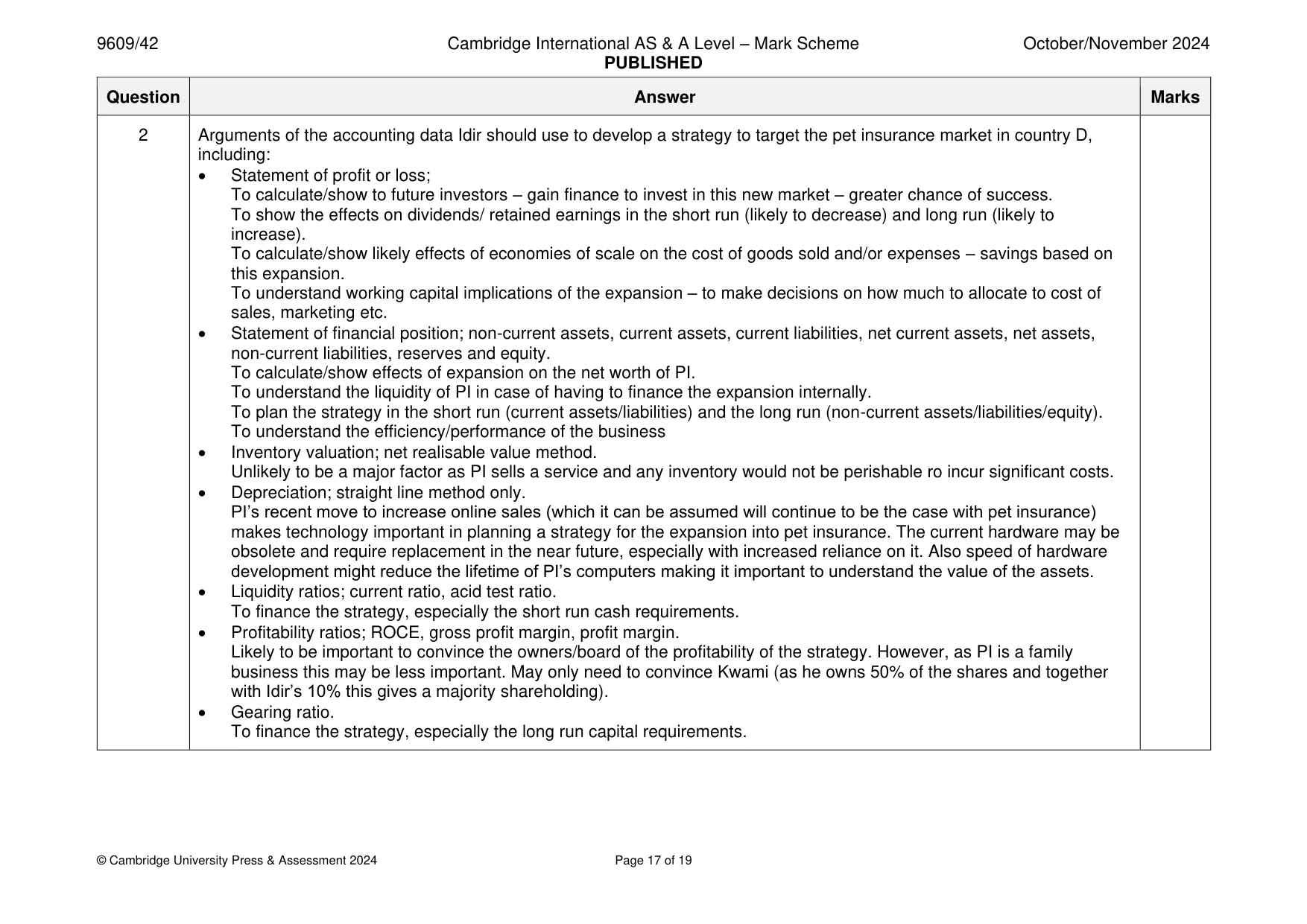 Mark scheme, page 17 of 19
