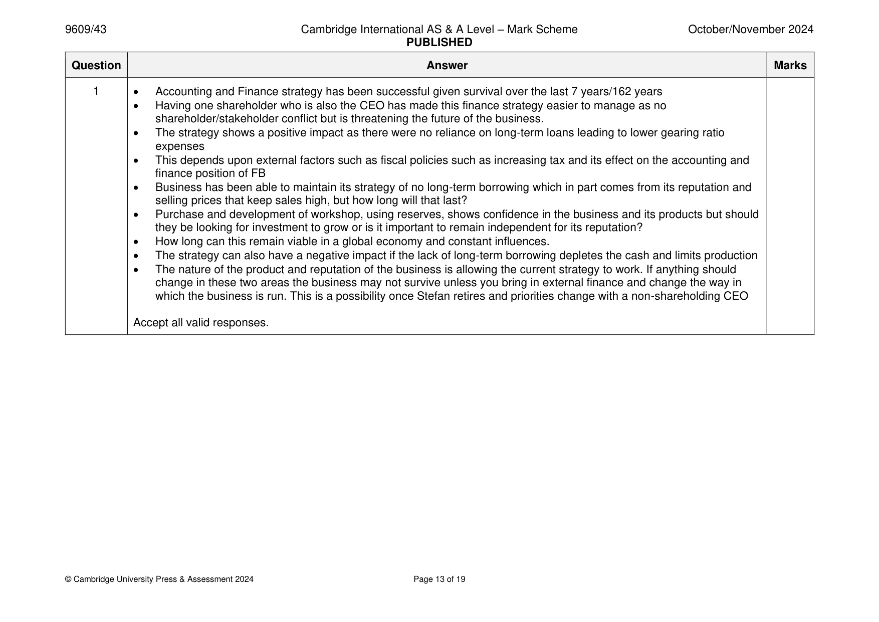 Mark scheme, page 13 of 19